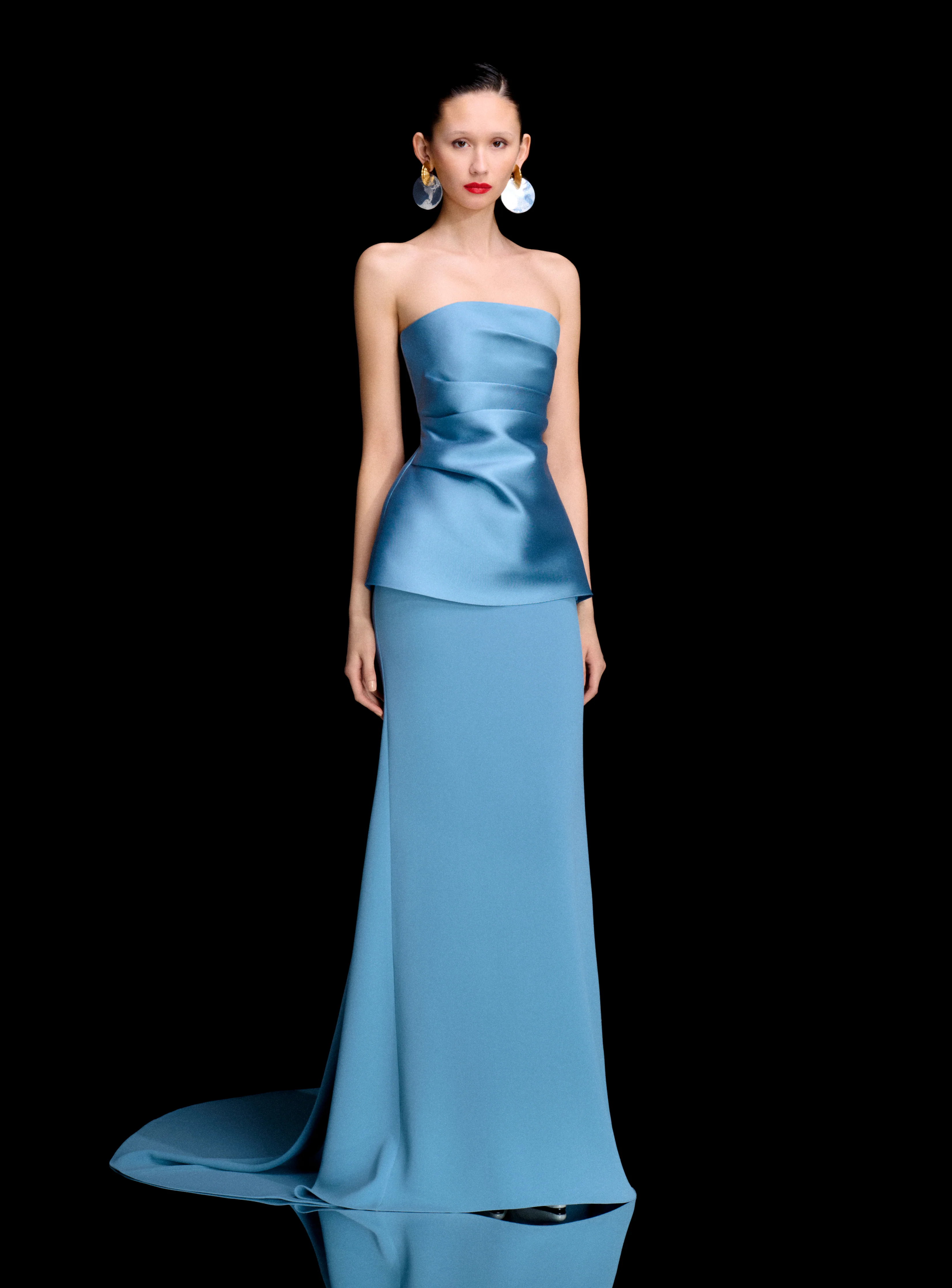 The Alia Maxi Dress in Slate Blue - Image 4