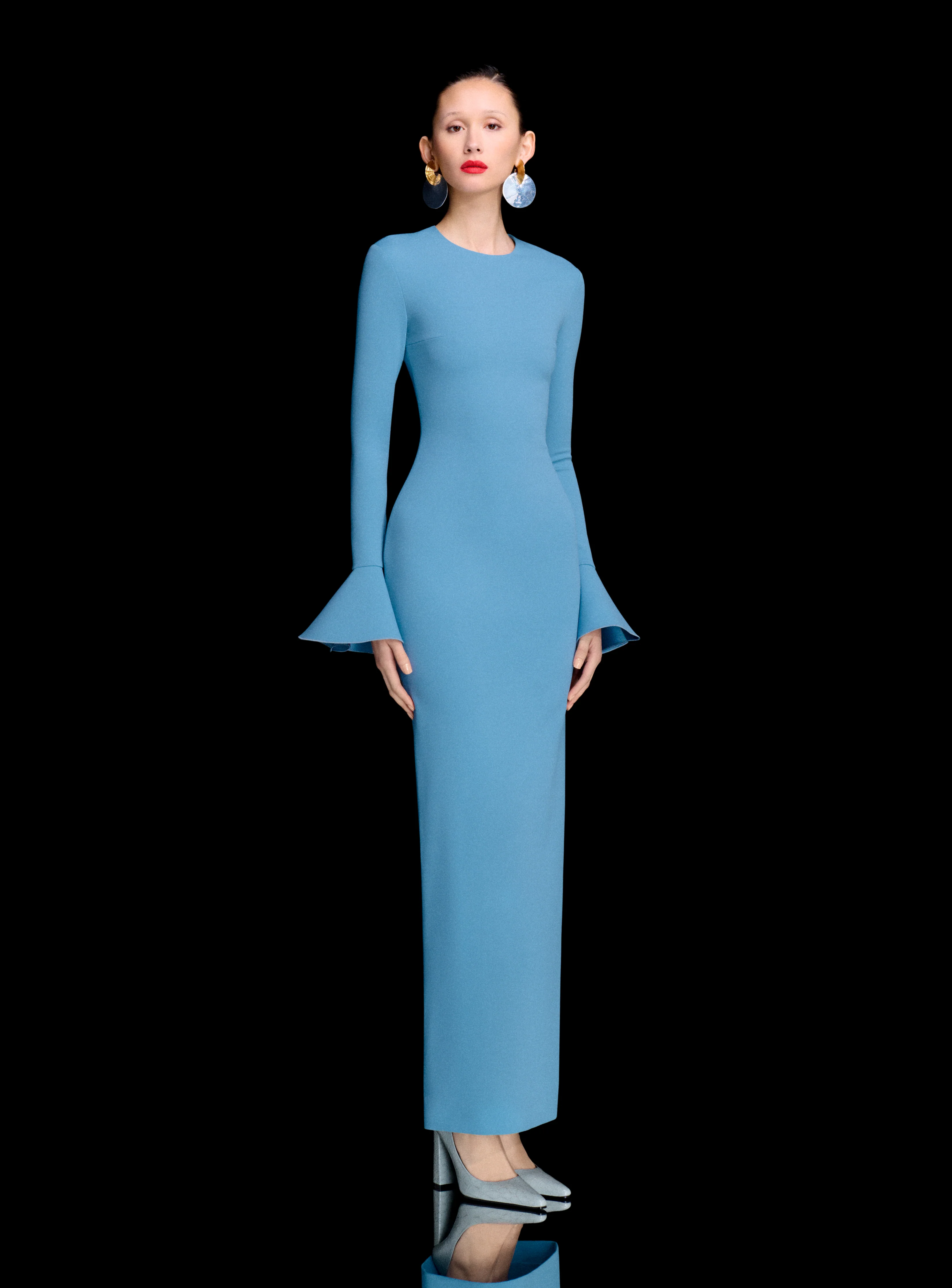 The Alicia Maxi Dress in Slate Blue - Image 2