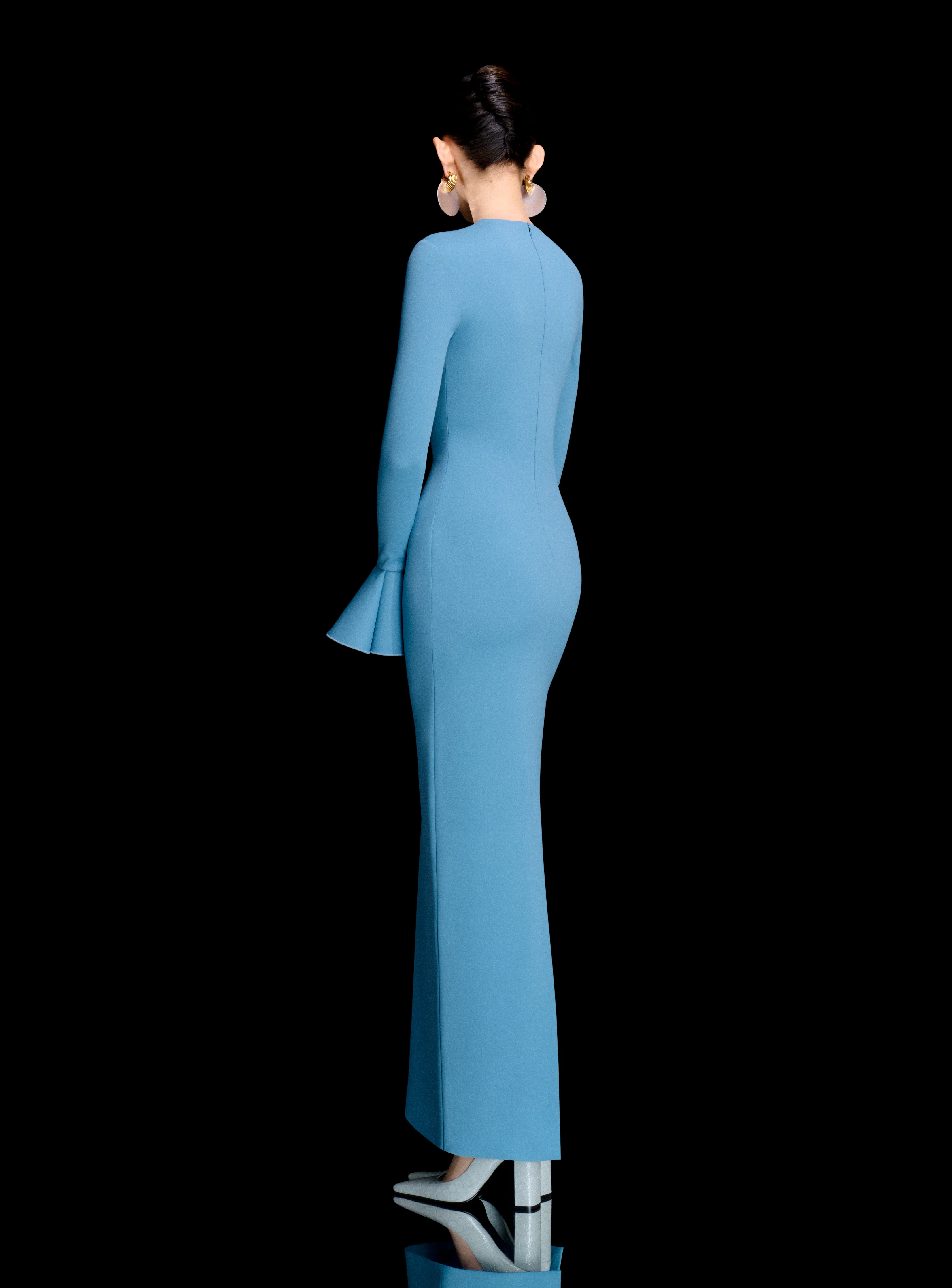 The Alicia Maxi Dress in Slate Blue - Image 3