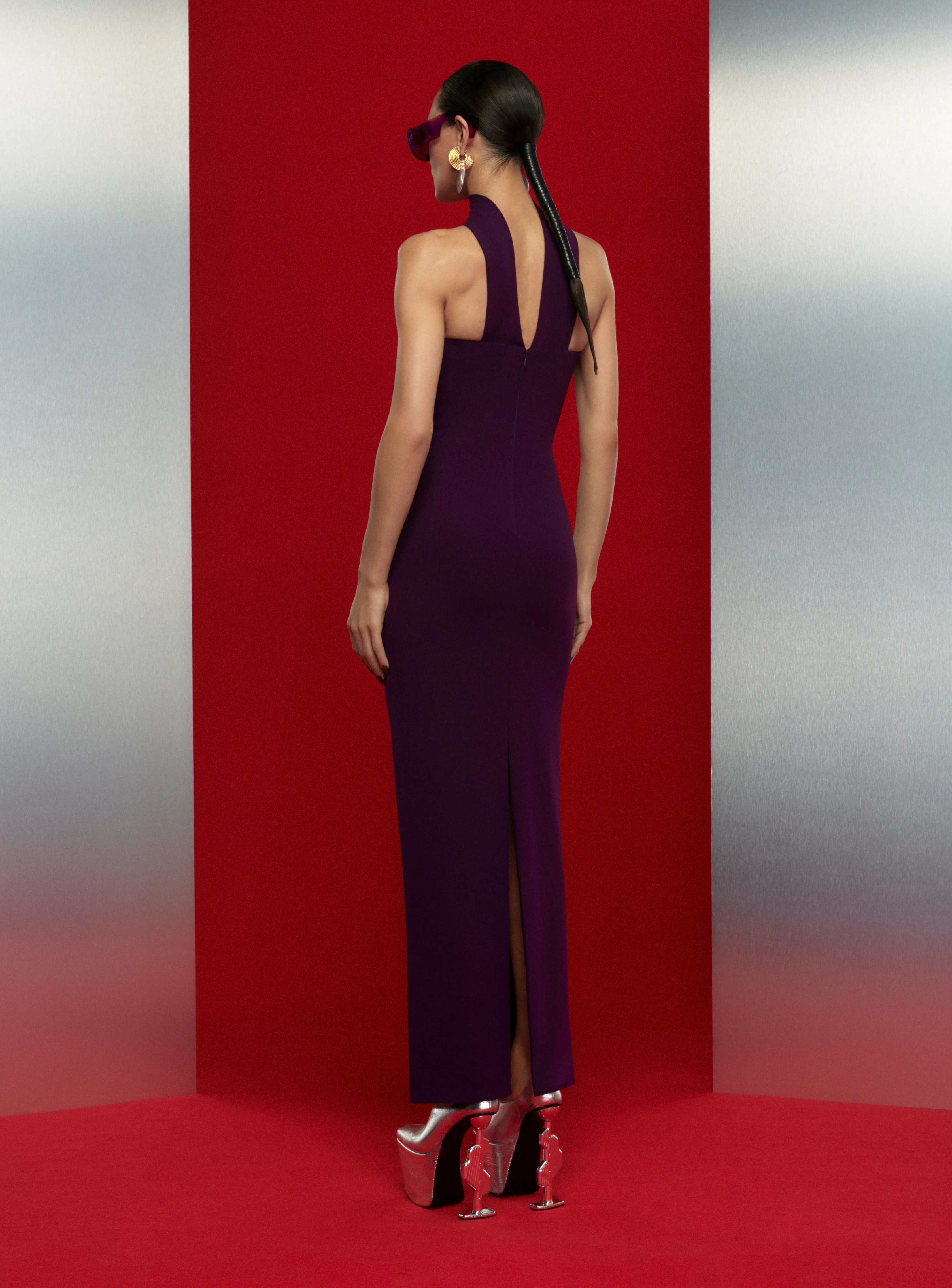 The Amari Maxi Dress in Aubergine - Image 3