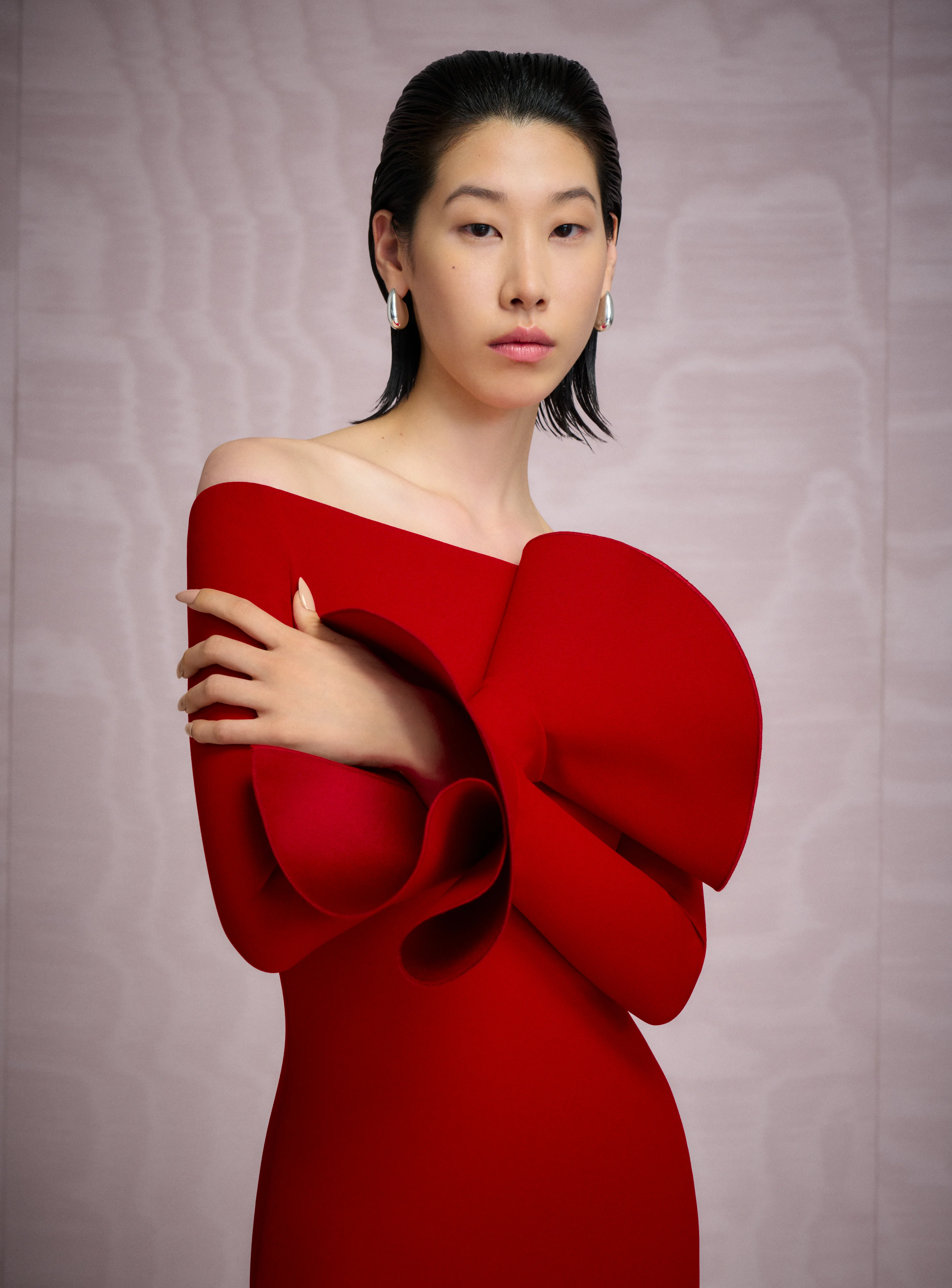 The Anica Maxi Dress in Crimson Red - Image 2