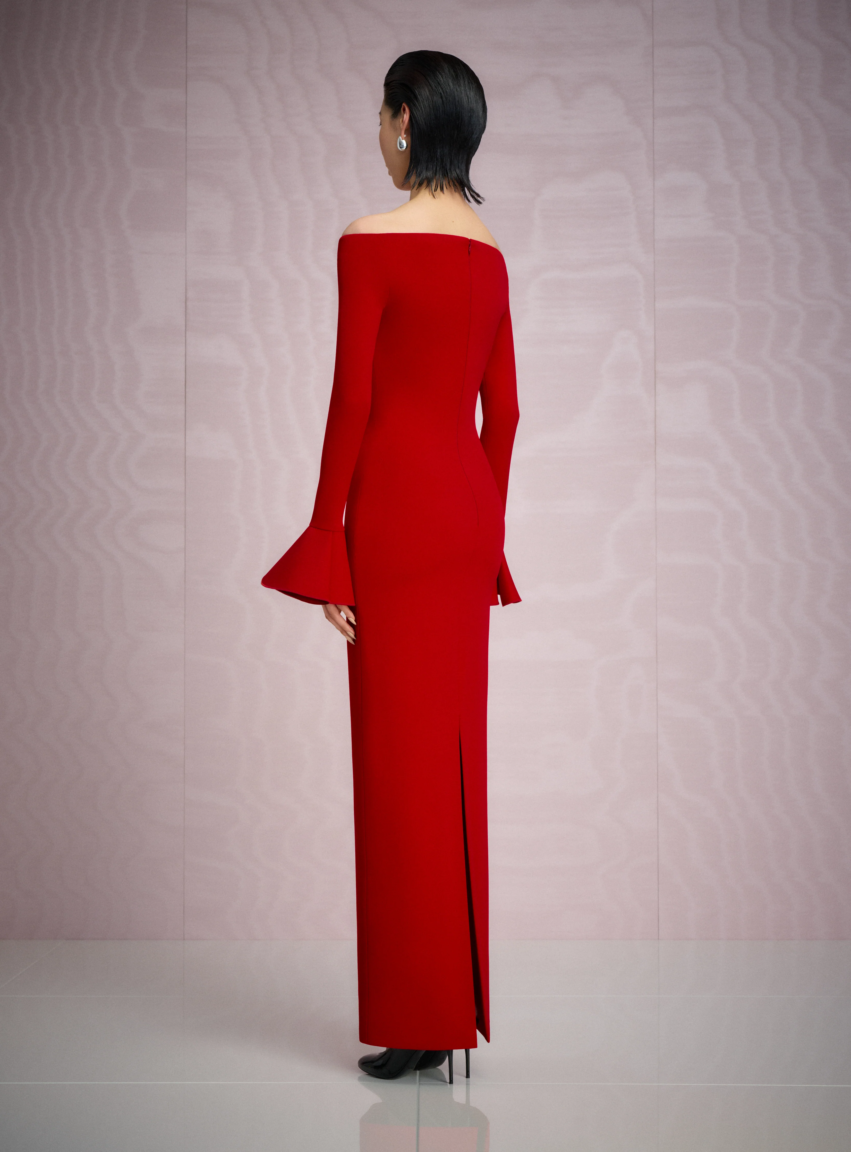 The Anica Maxi Dress in Crimson Red - Image 3