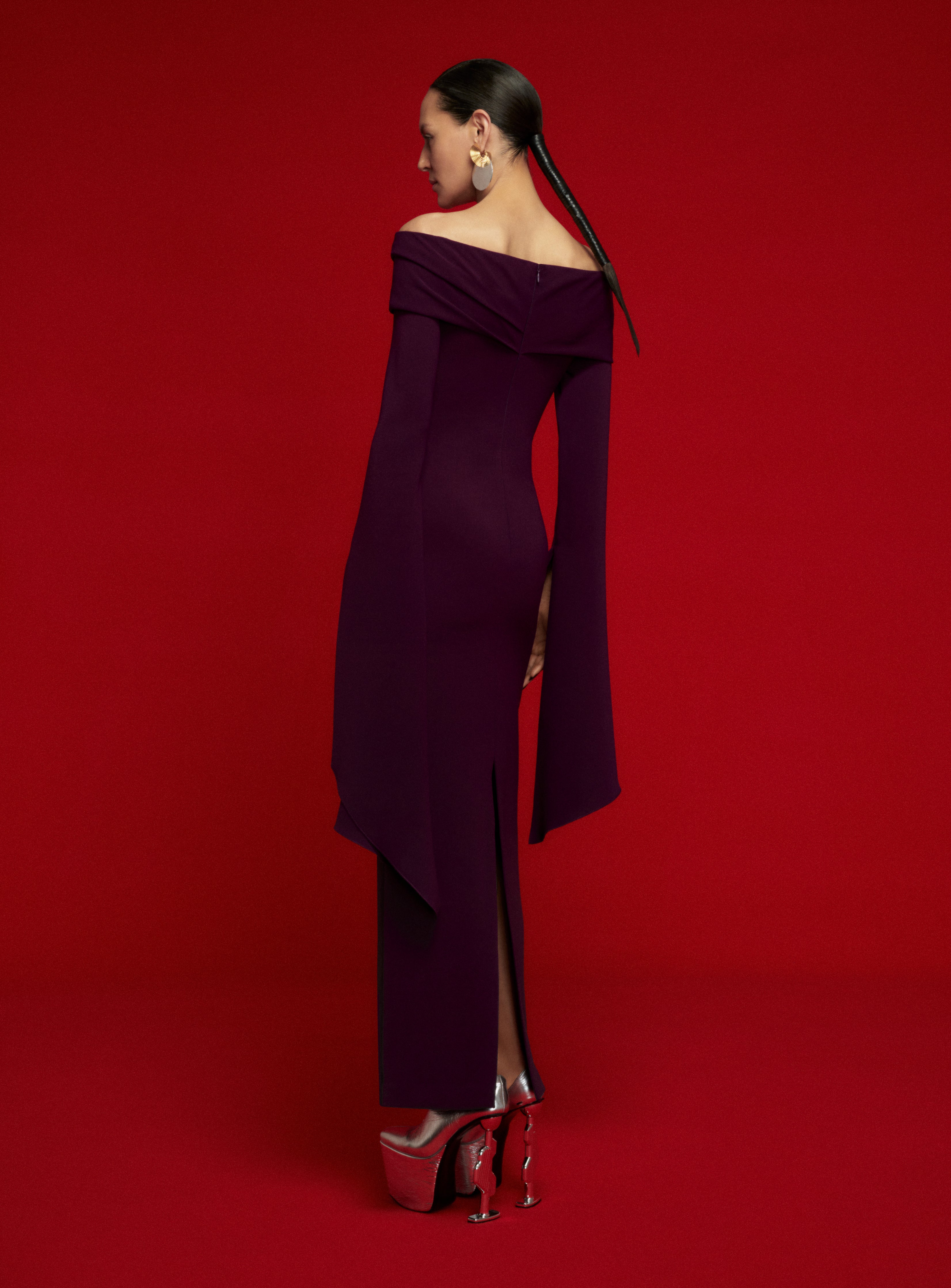 The Arden Maxi Dress in Aubergine - Image 3