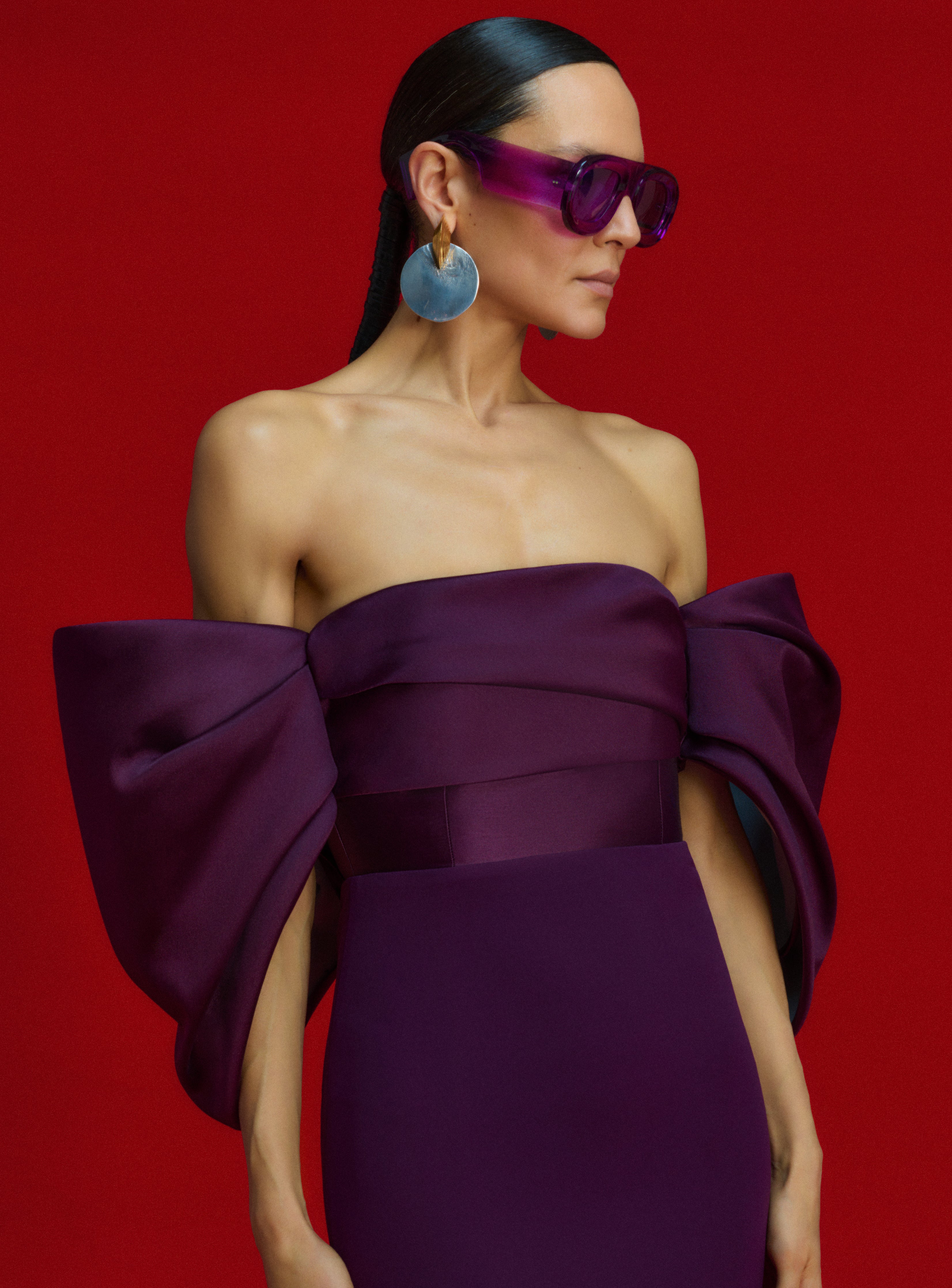 The Arla Maxi Dress in Aubergine - Image 2