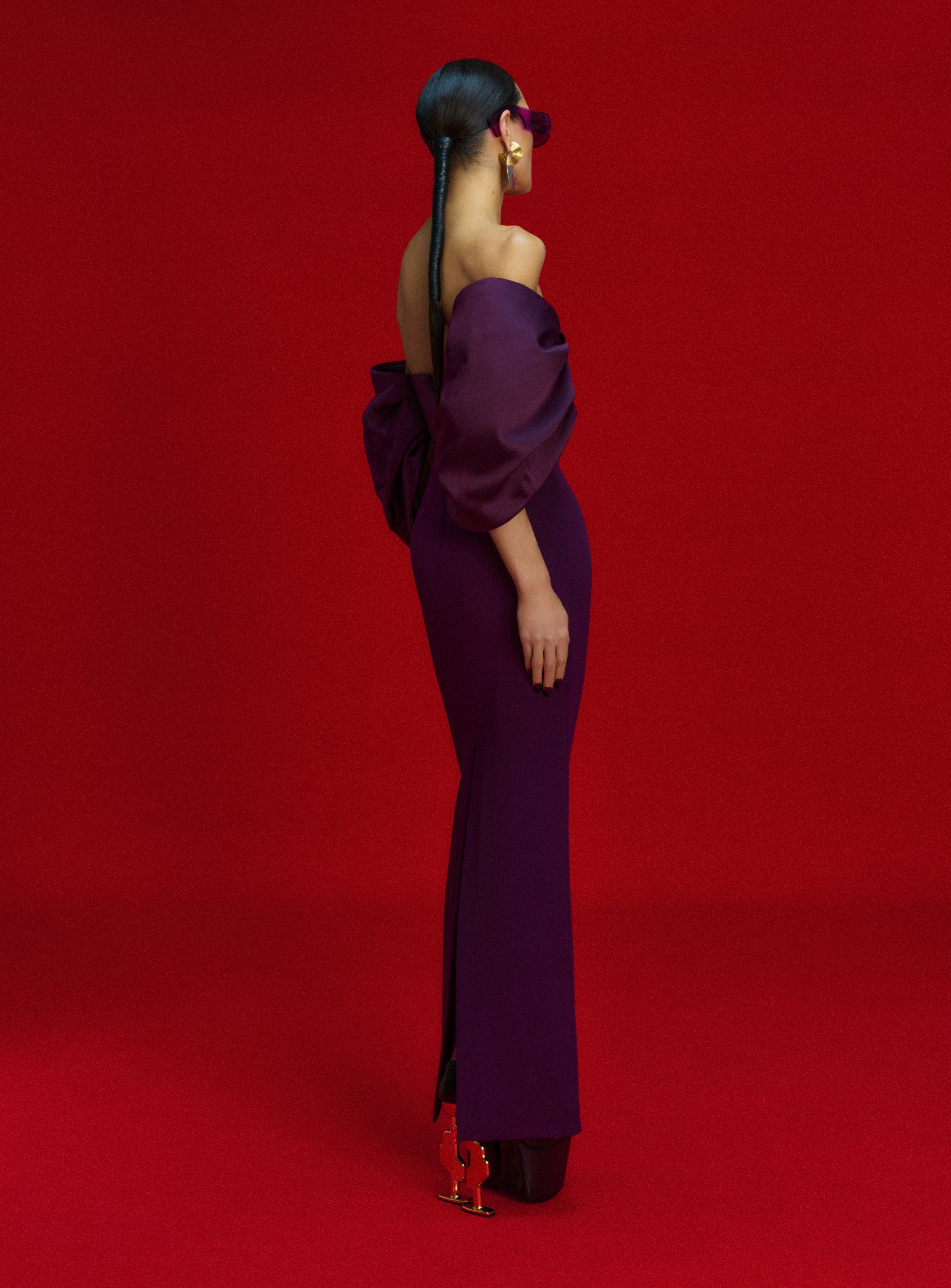 The Arla Maxi Dress in Aubergine - Image 3