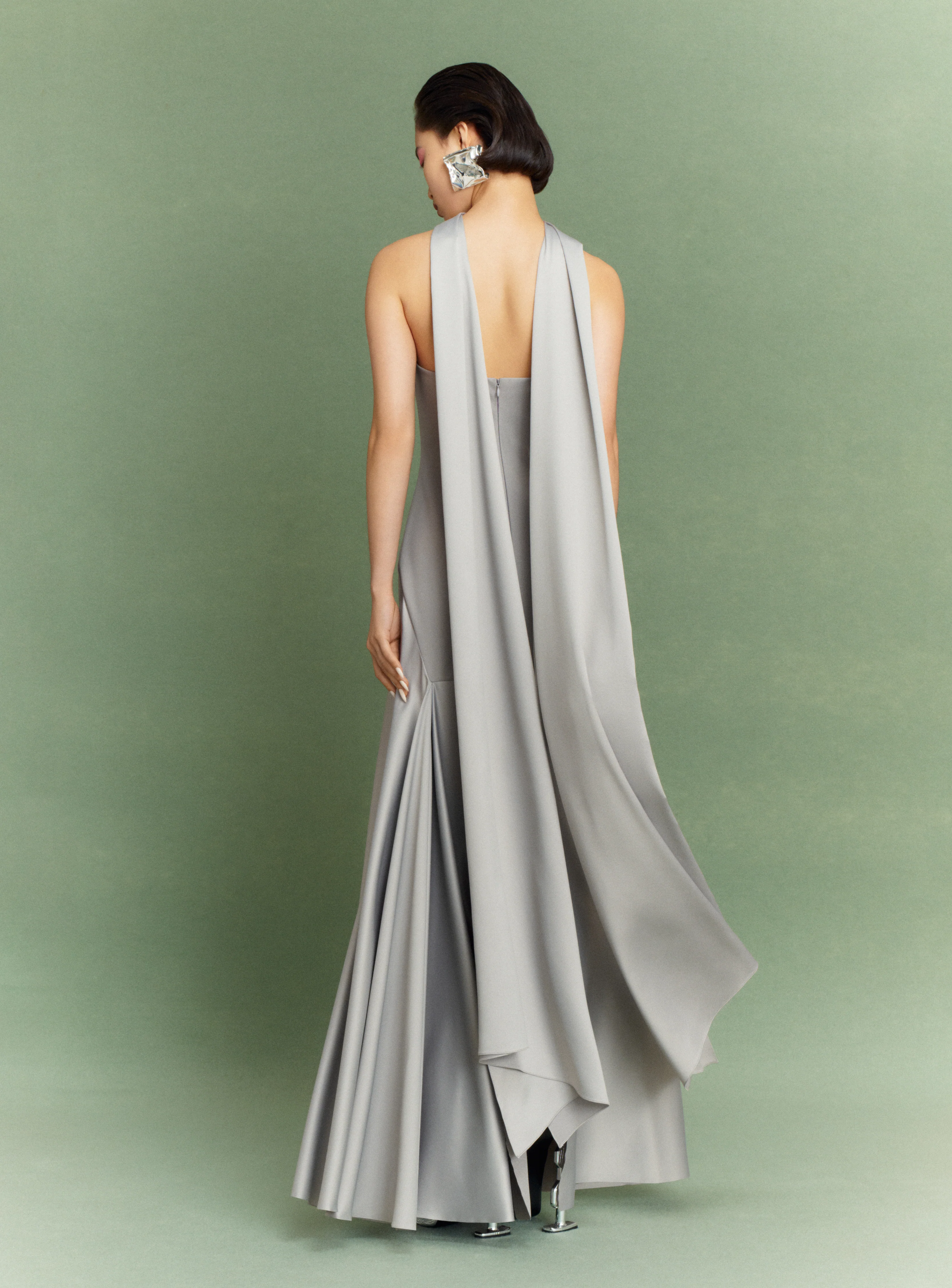 The Cece Maxi Dress in Pewter - Image 3