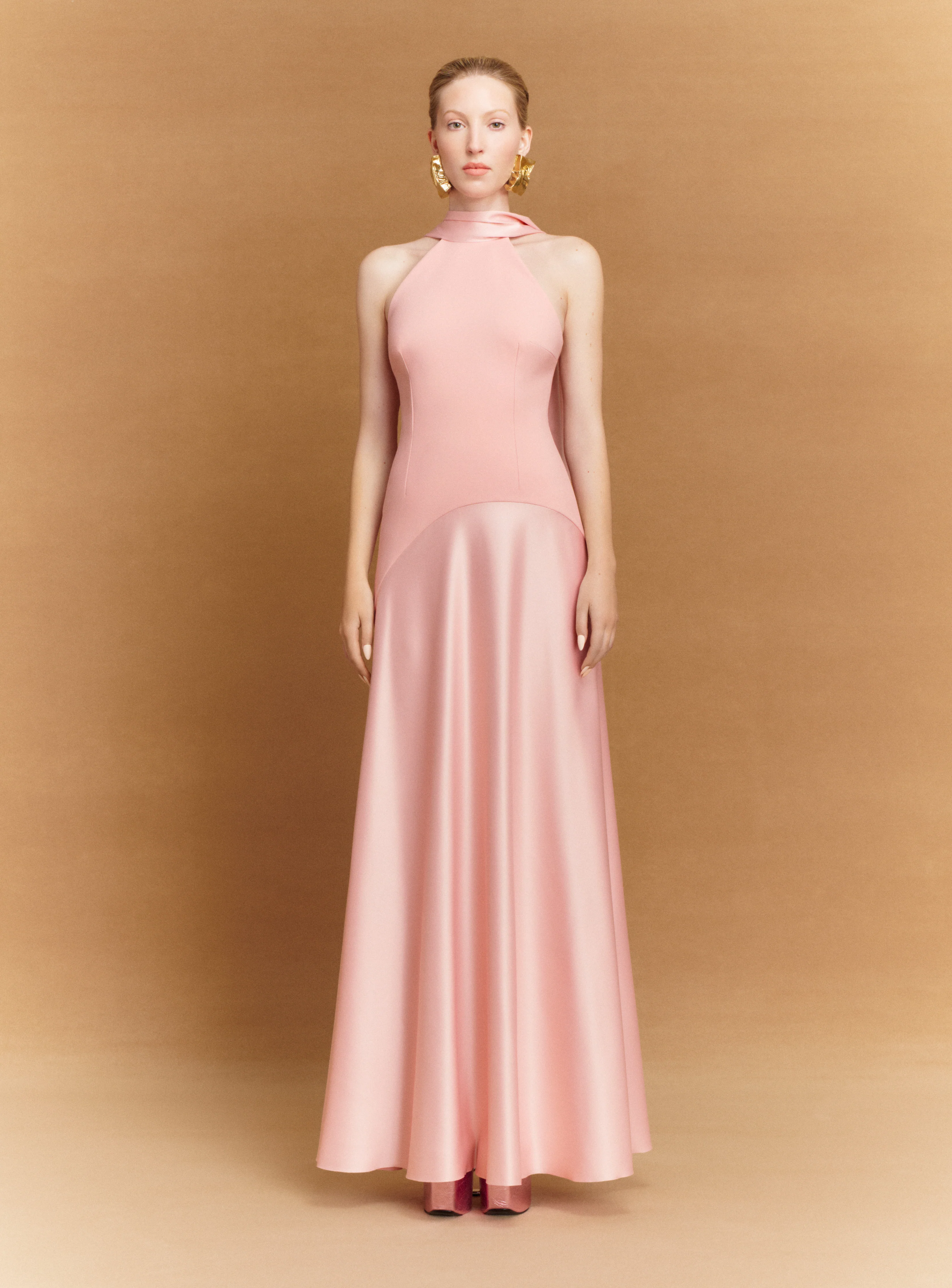 The Cece Maxi Dress in Putty Pink