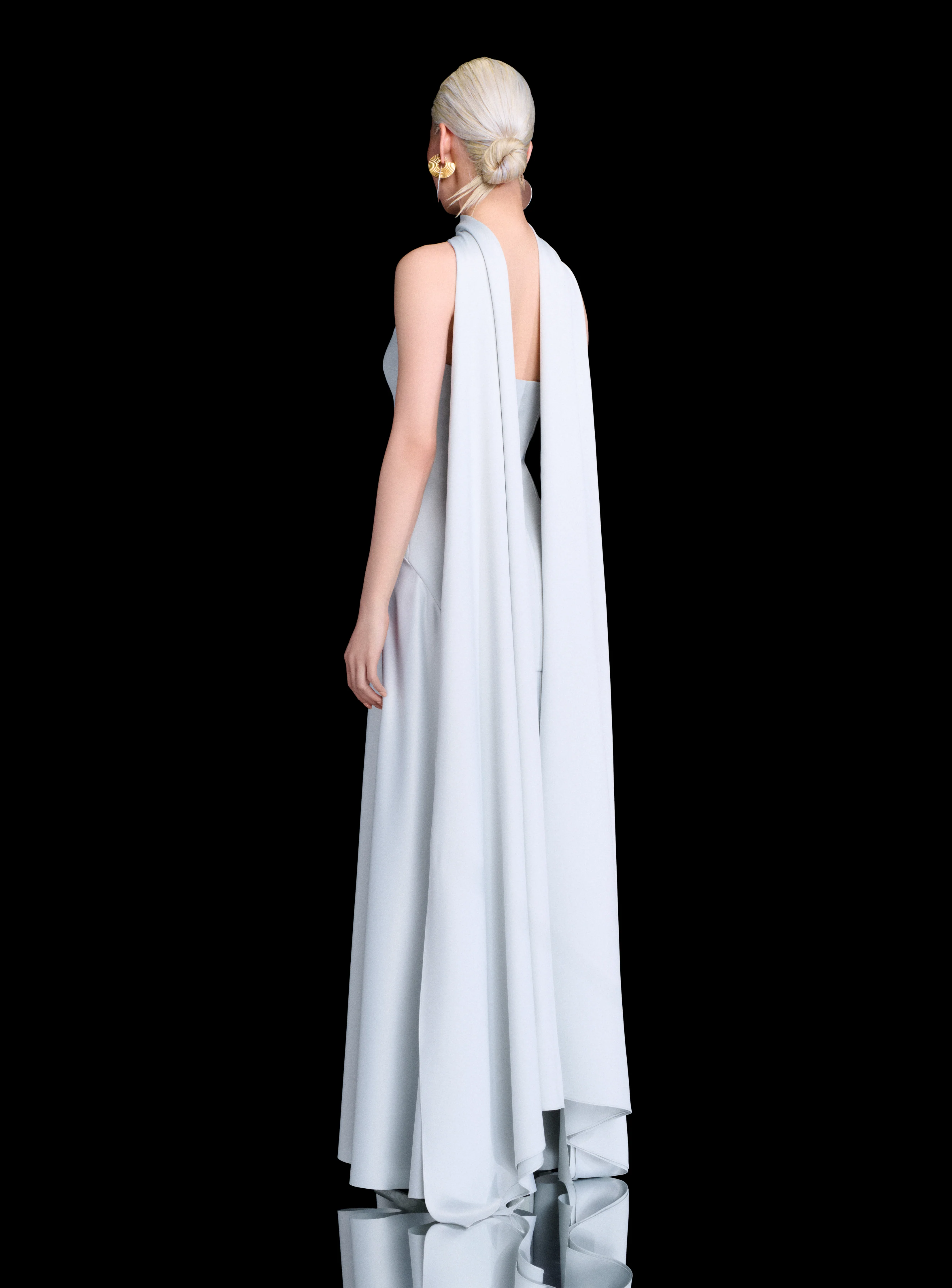 The Cece Maxi Dress in Silver - Image 3