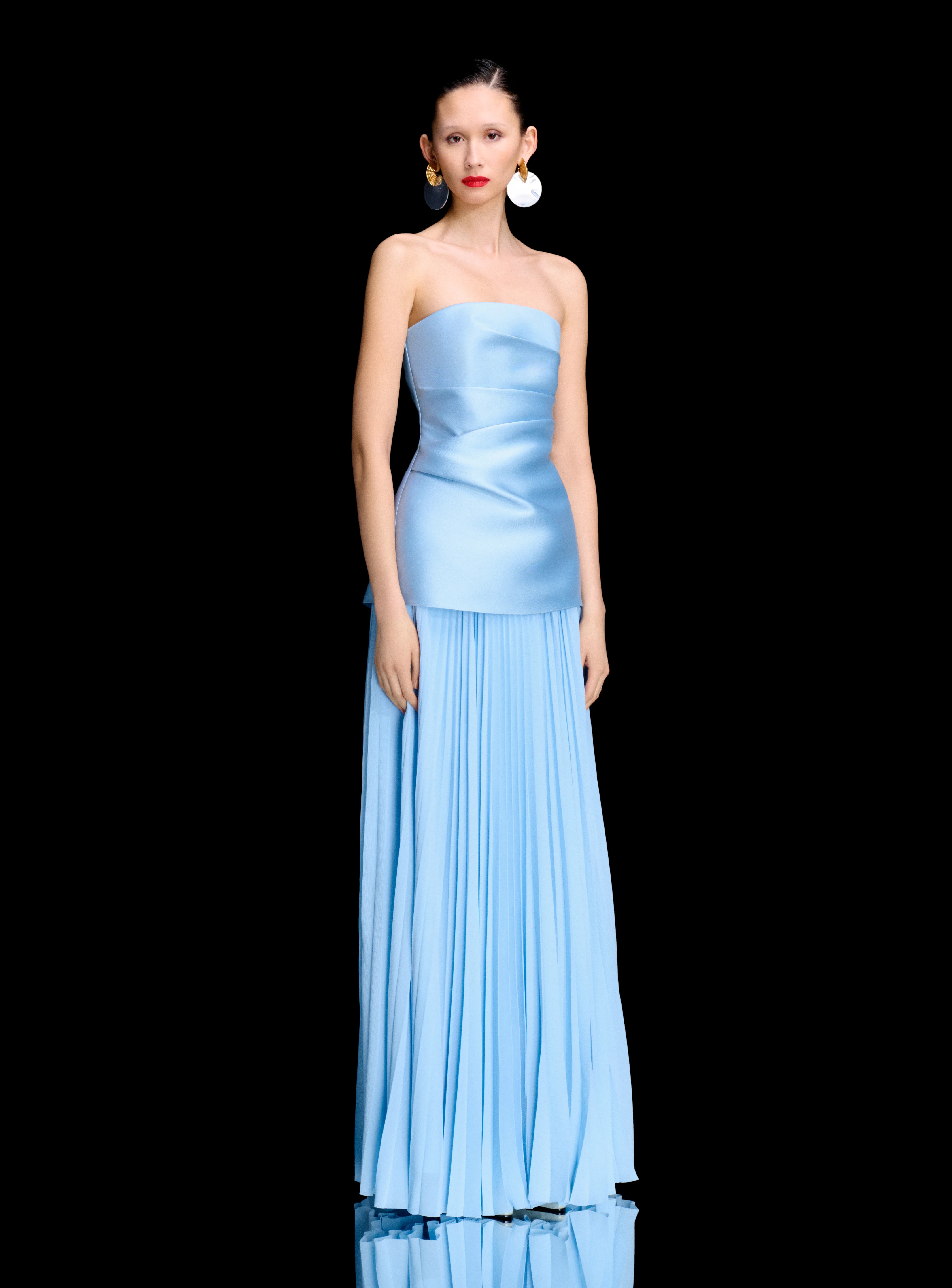 The Claudette Maxi Dress in Soft Blue - Image 2