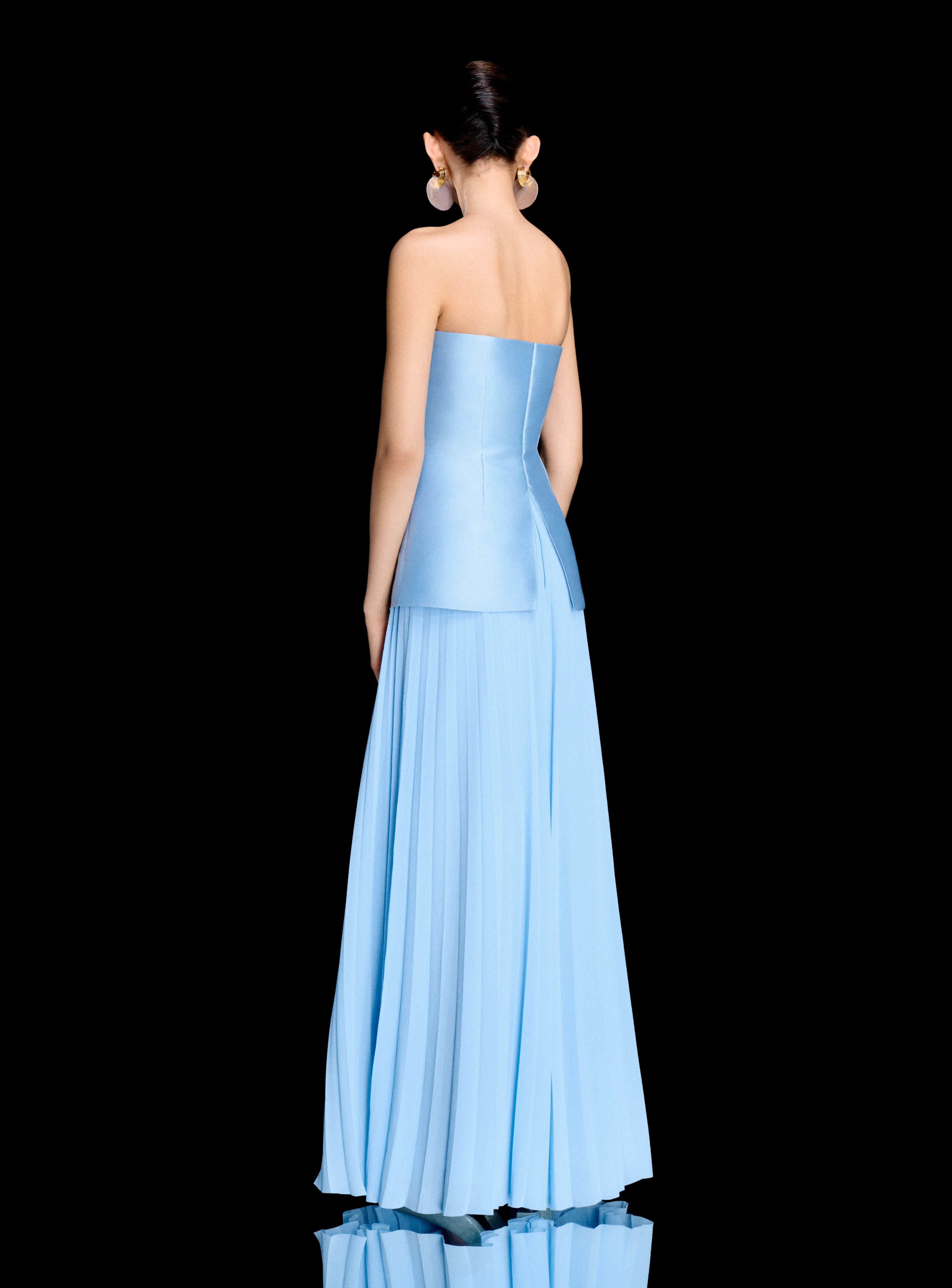 The Claudette Maxi Dress in Soft Blue - Image 3
