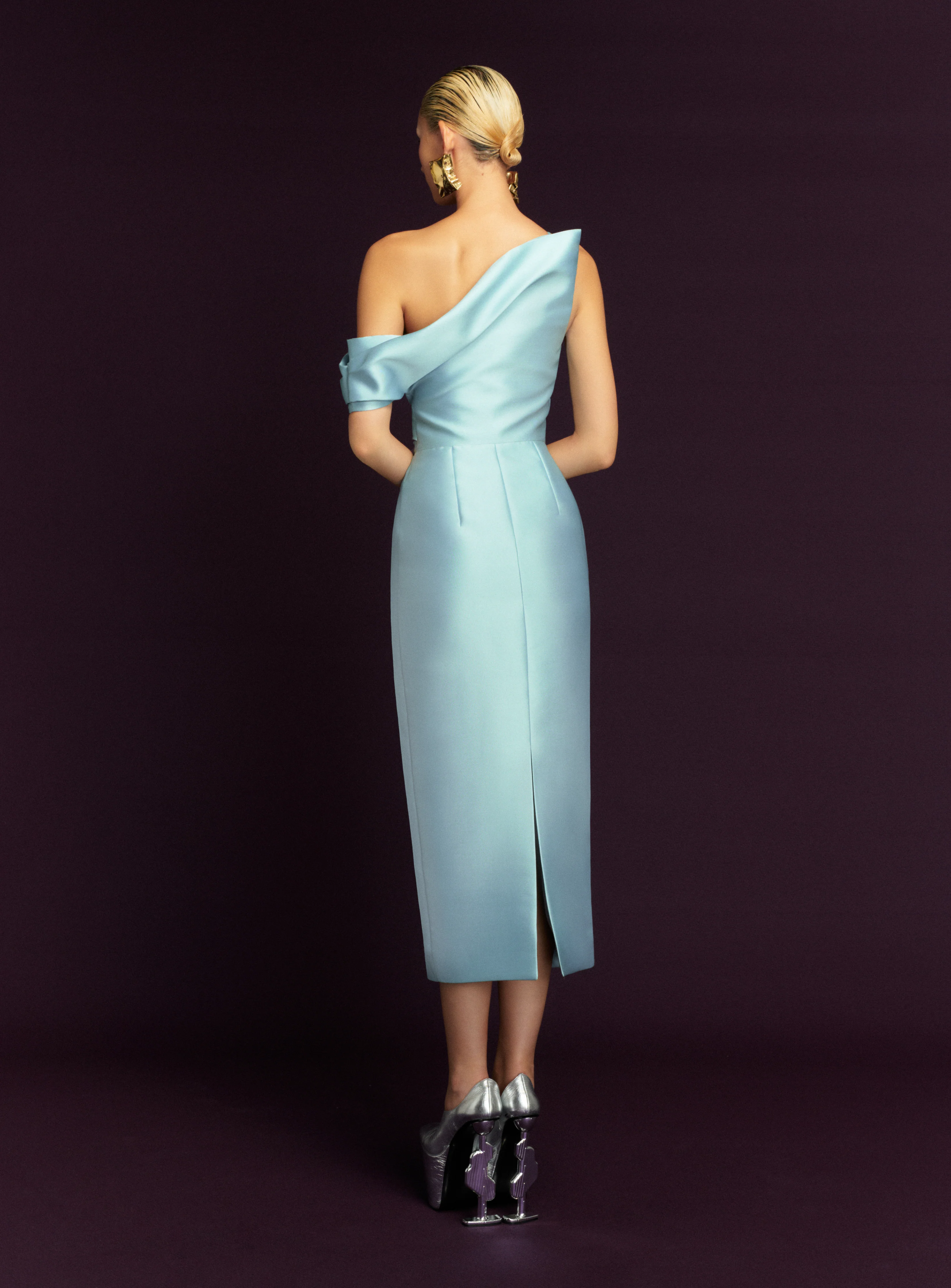 The Ellison Midi Dress in Arctic Blue - Image 3