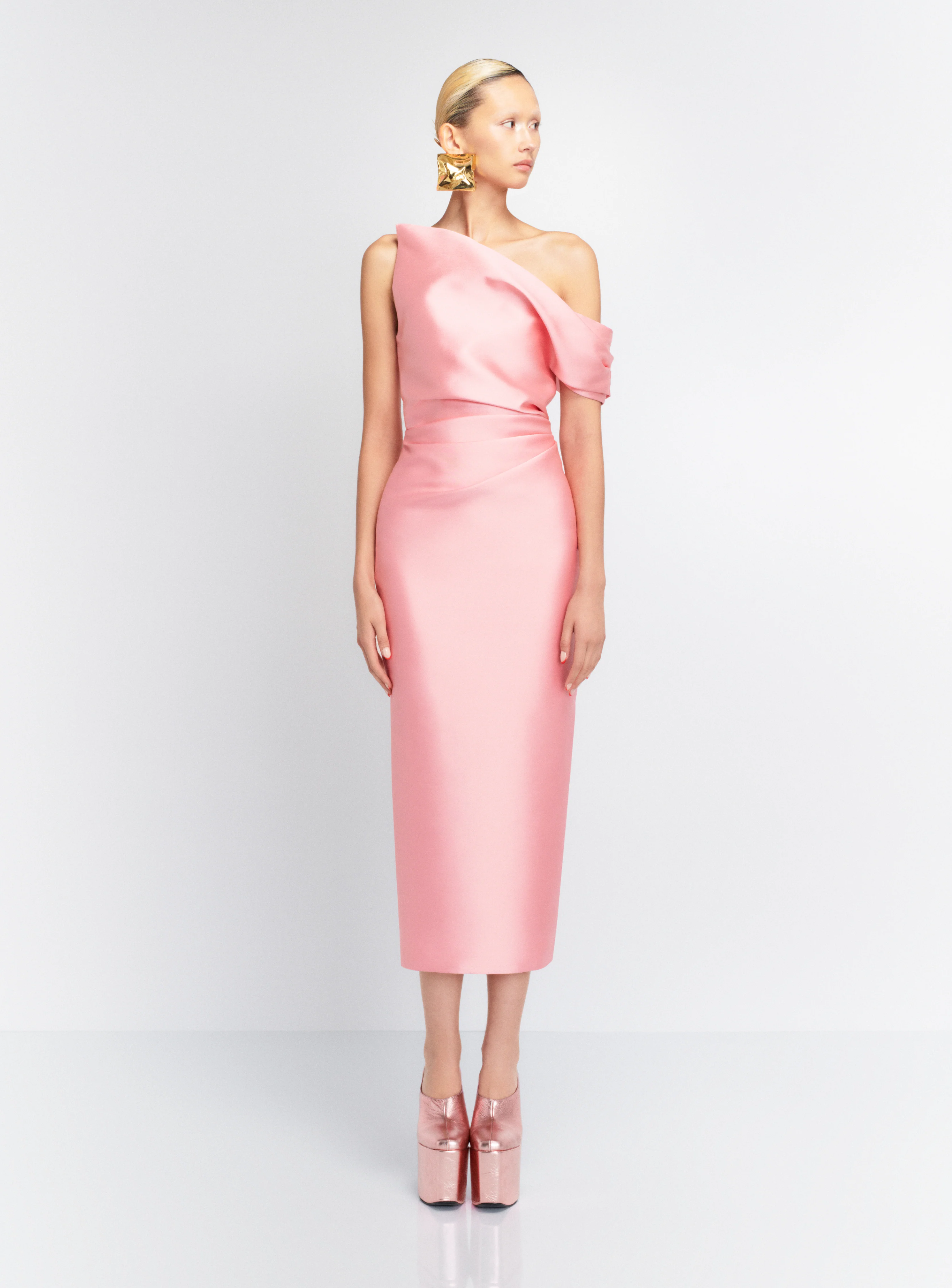 The Ellison Midi Dress in Powder Pink