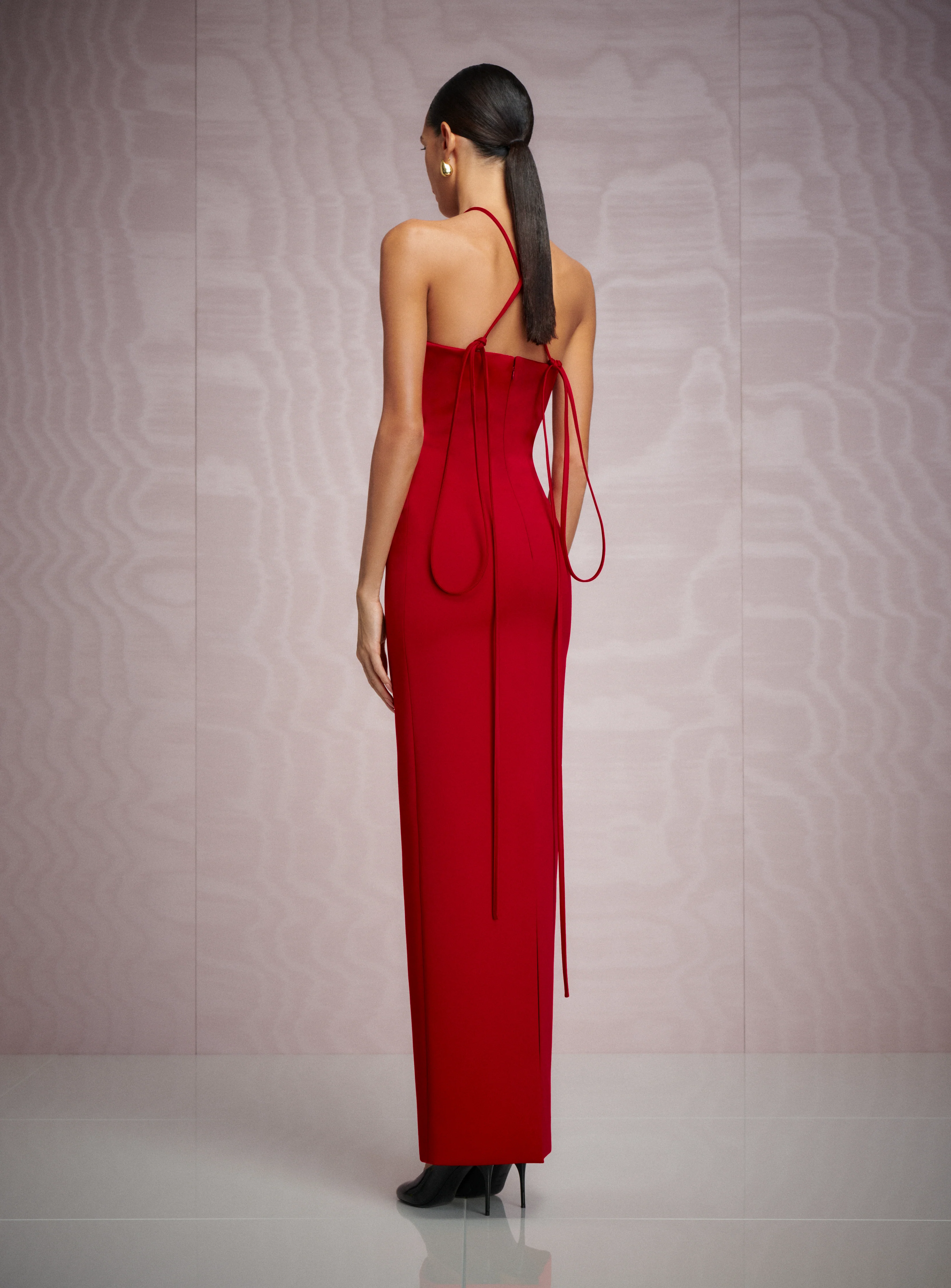 The Fern Maxi Dress in Crimson Red - Image 3