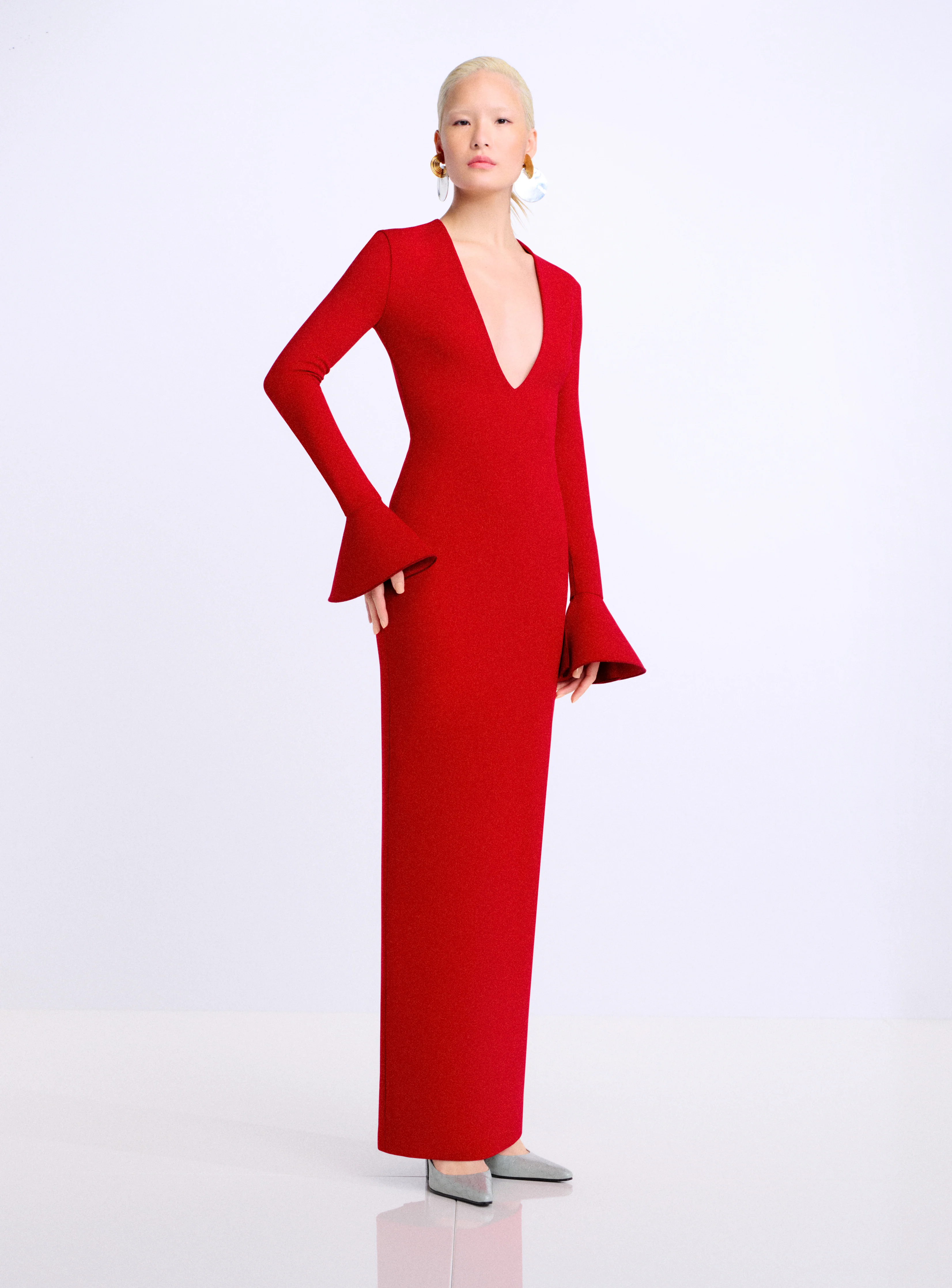 The Hutton Maxi Dress in Crimson Red - Image 2
