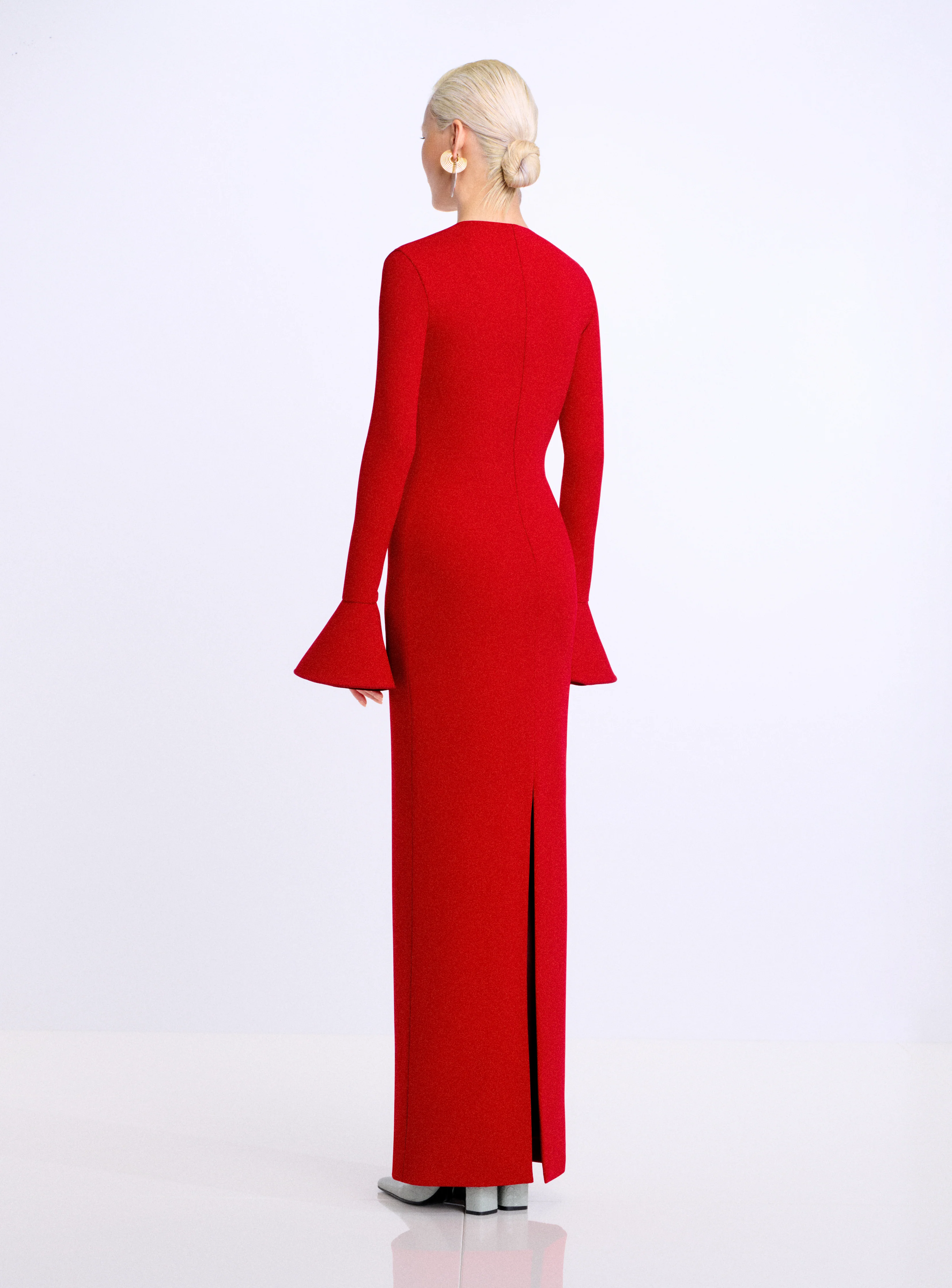 The Hutton Maxi Dress in Crimson Red - Image 3
