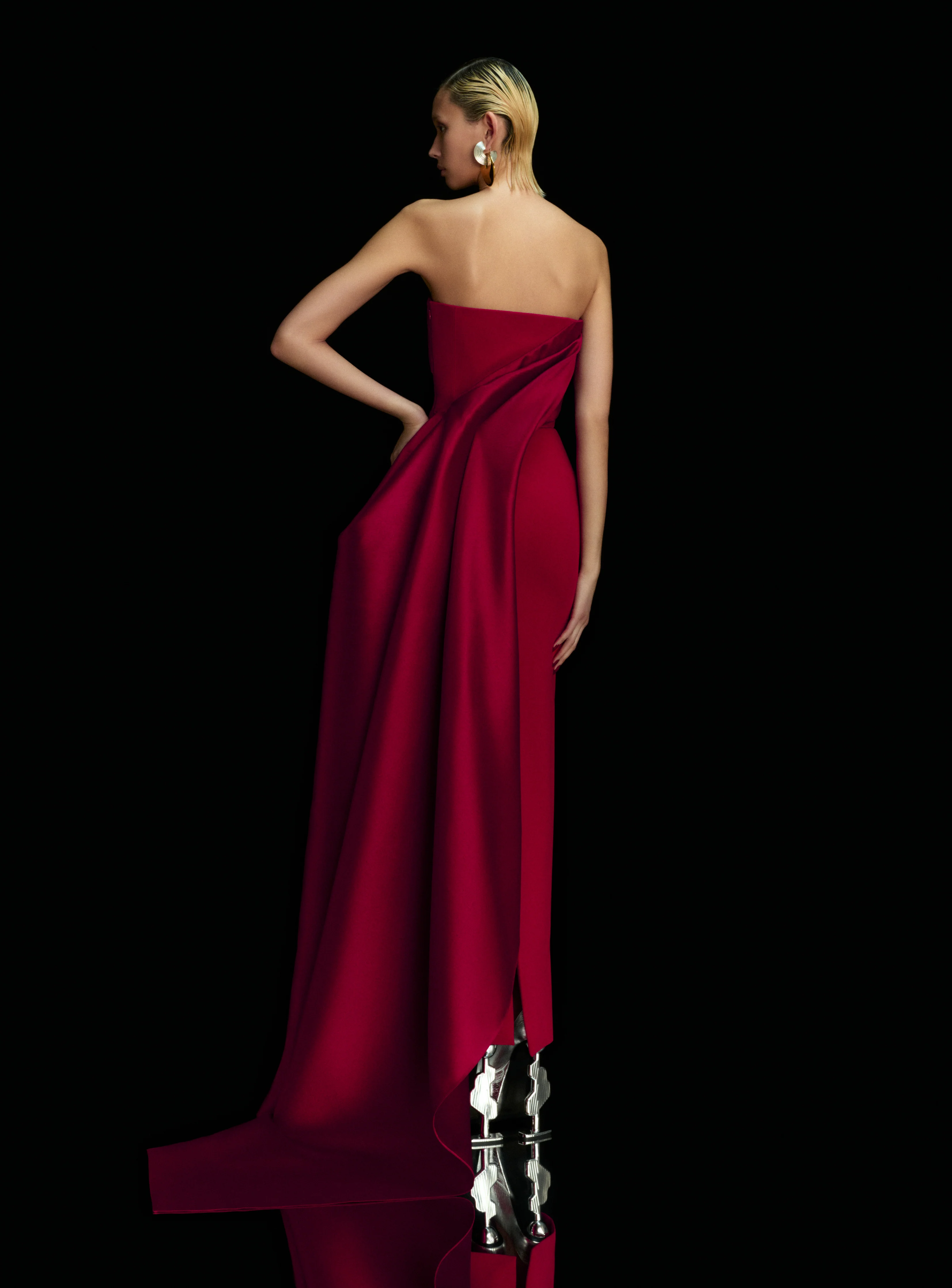 The Kinsley Maxi Dress in Ruby - Image 2
