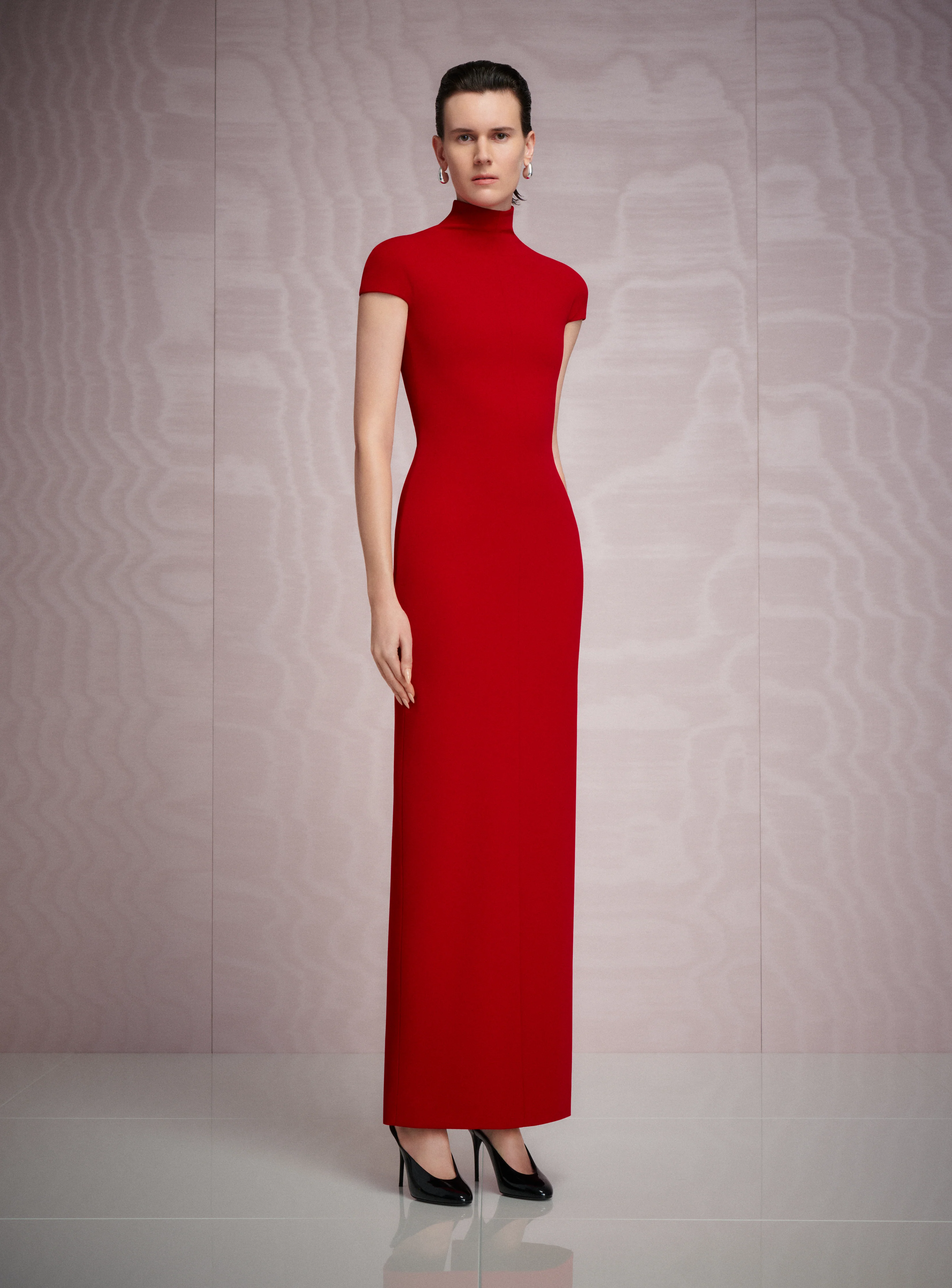 The Lang Maxi Dress in Crimson Red - Image 2