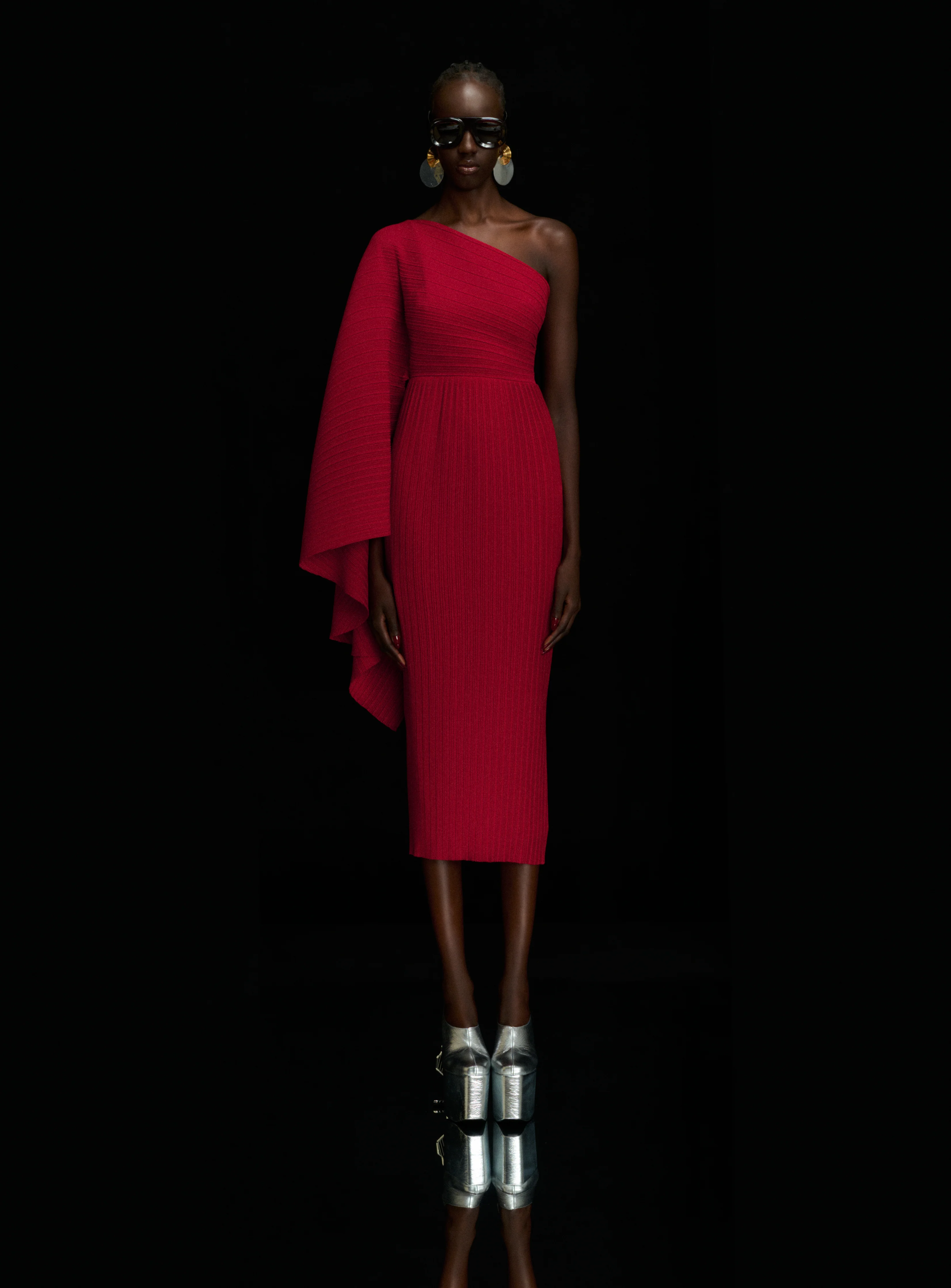 The Lenna Midi Dress in Ruby