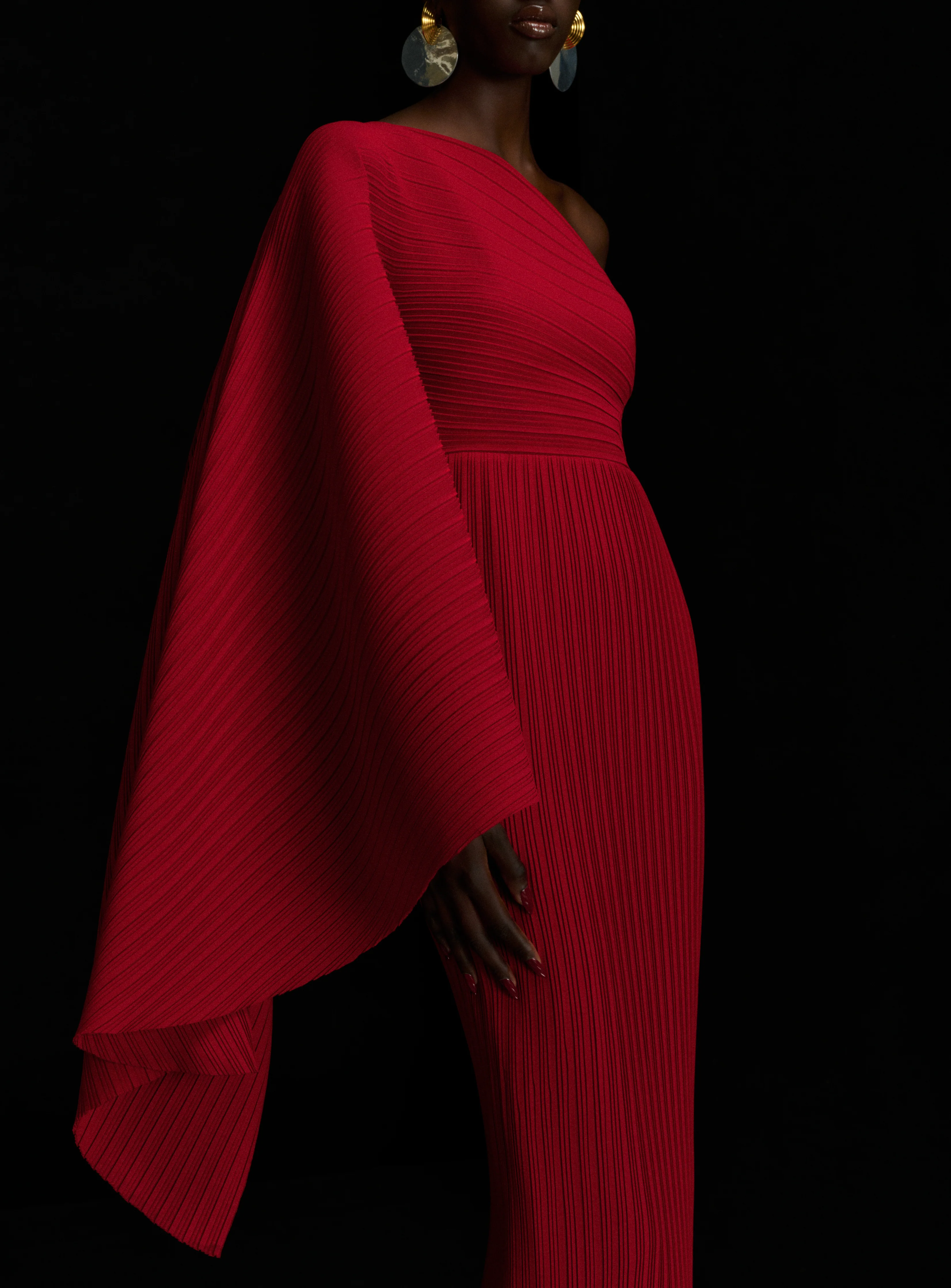 The Lenna Midi Dress in Ruby - Image 3