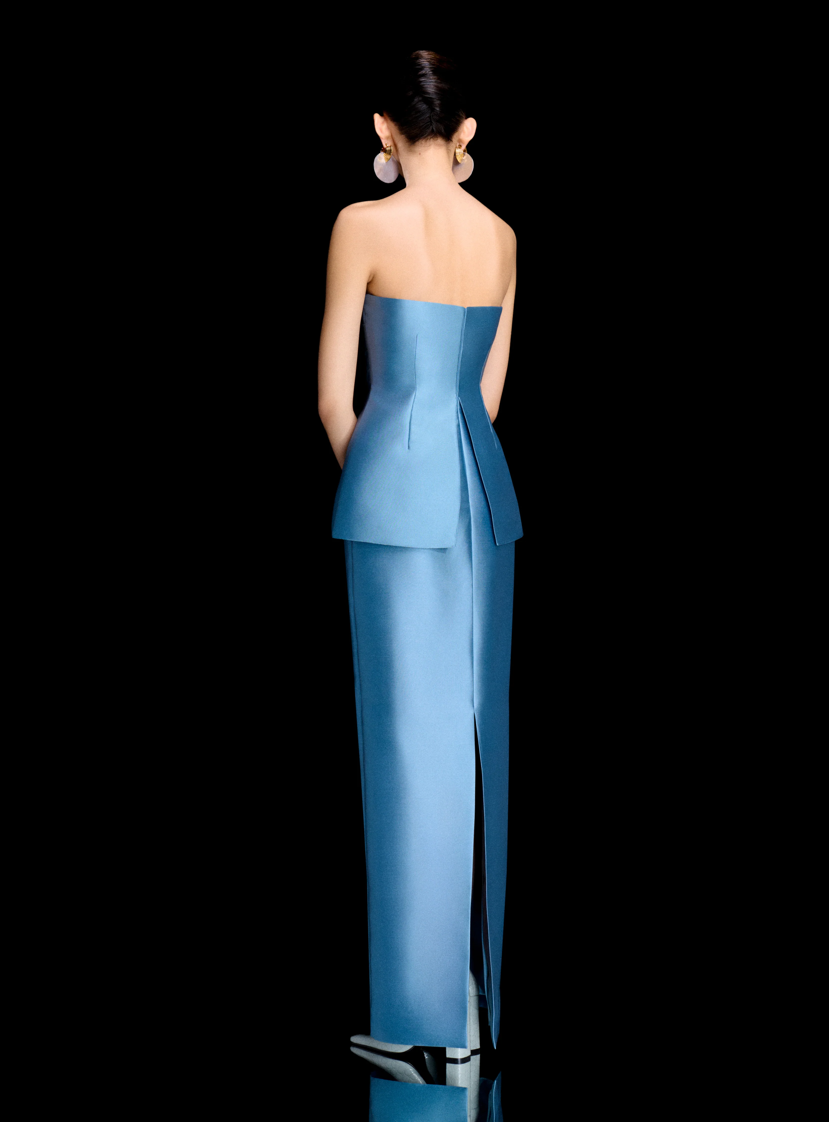 The Lucille Maxi Dress in Slate Blue - Image 3