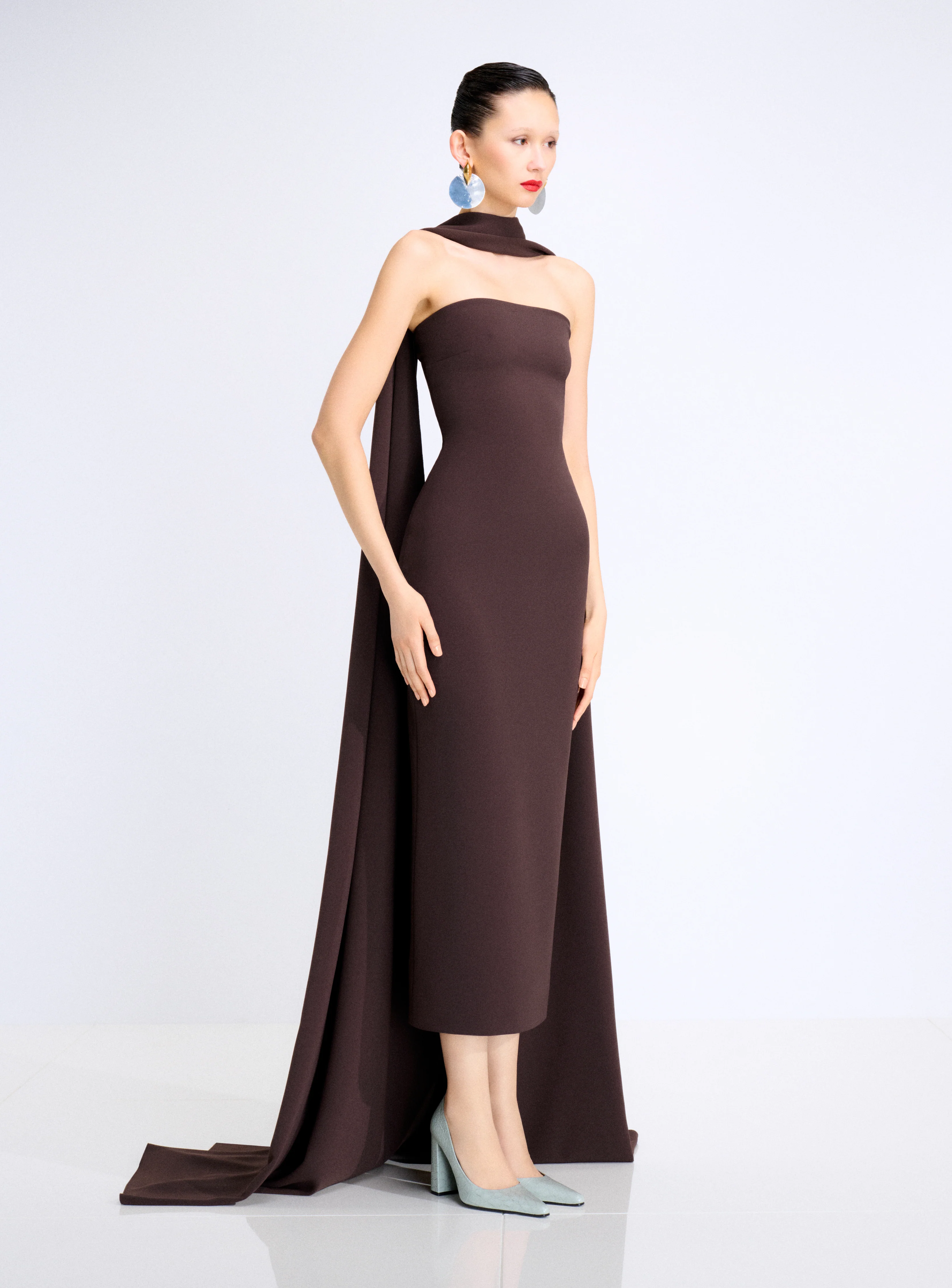 The Martine Midaxi Dress in Chesnut
