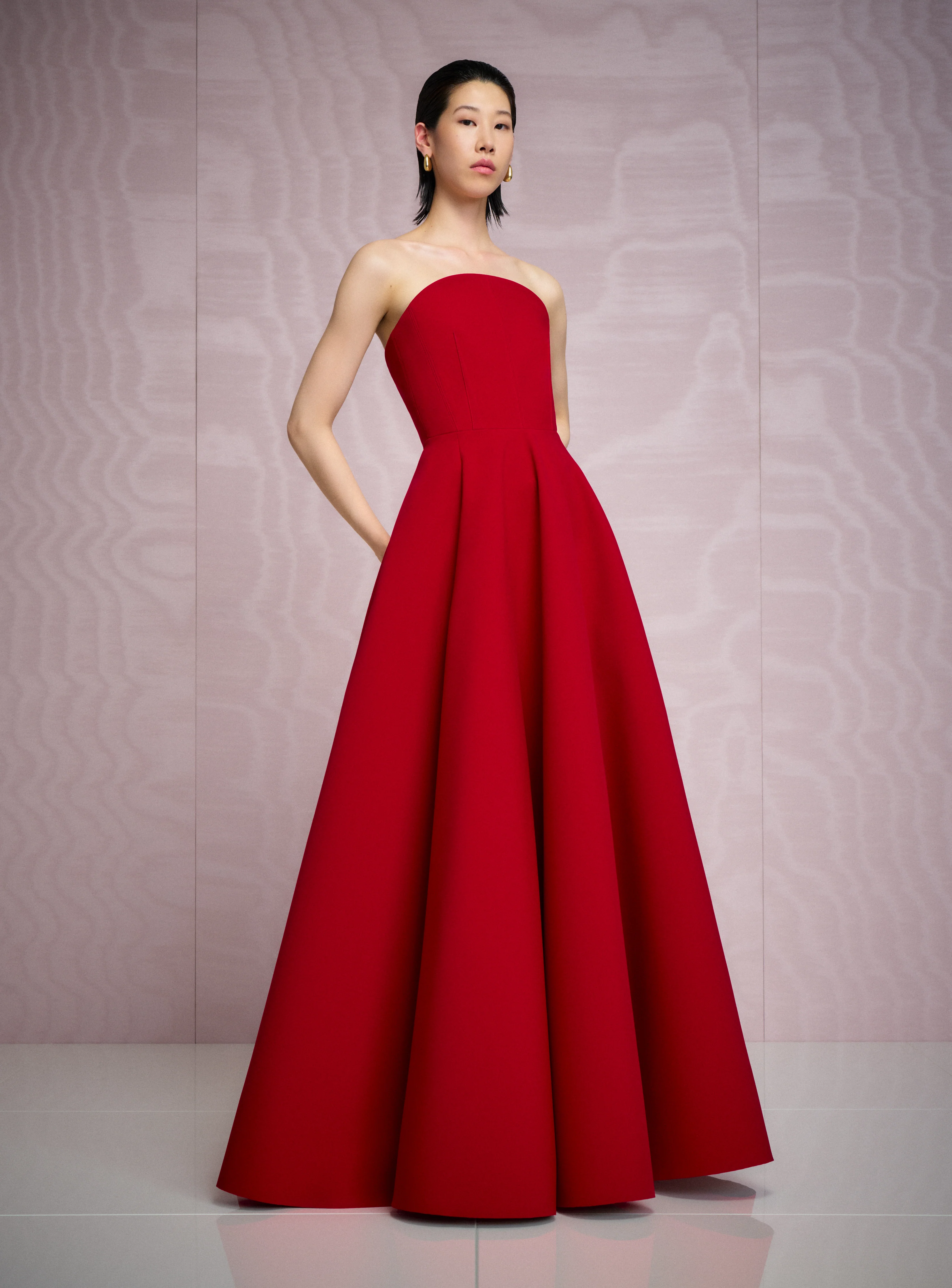The Mathilde Maxi Dress in Crimson Red - Image 2