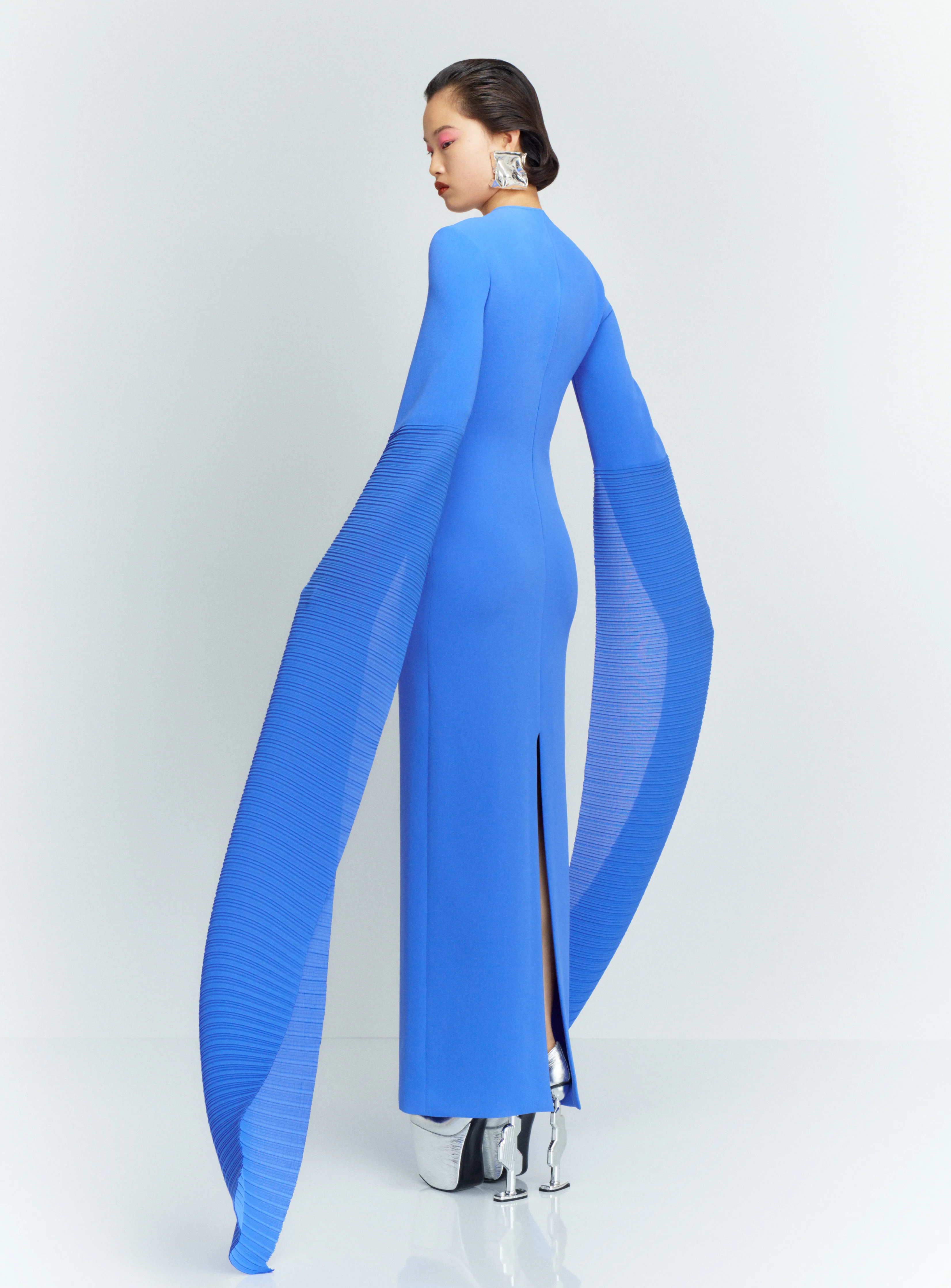 The Naomi Maxi Dress in Iris Blue - Image 3