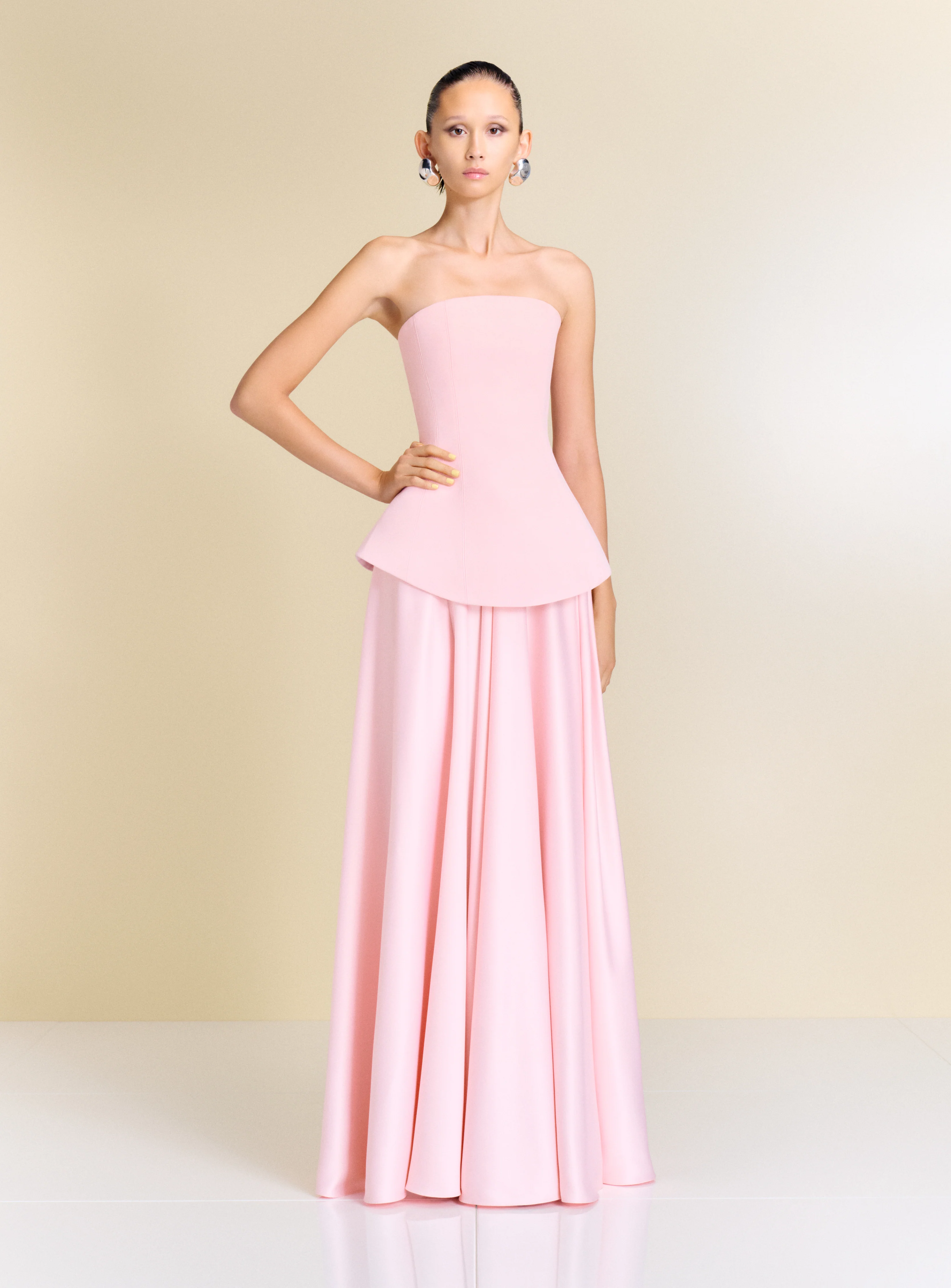 The Oriana Maxi Dress in Pale Pink
