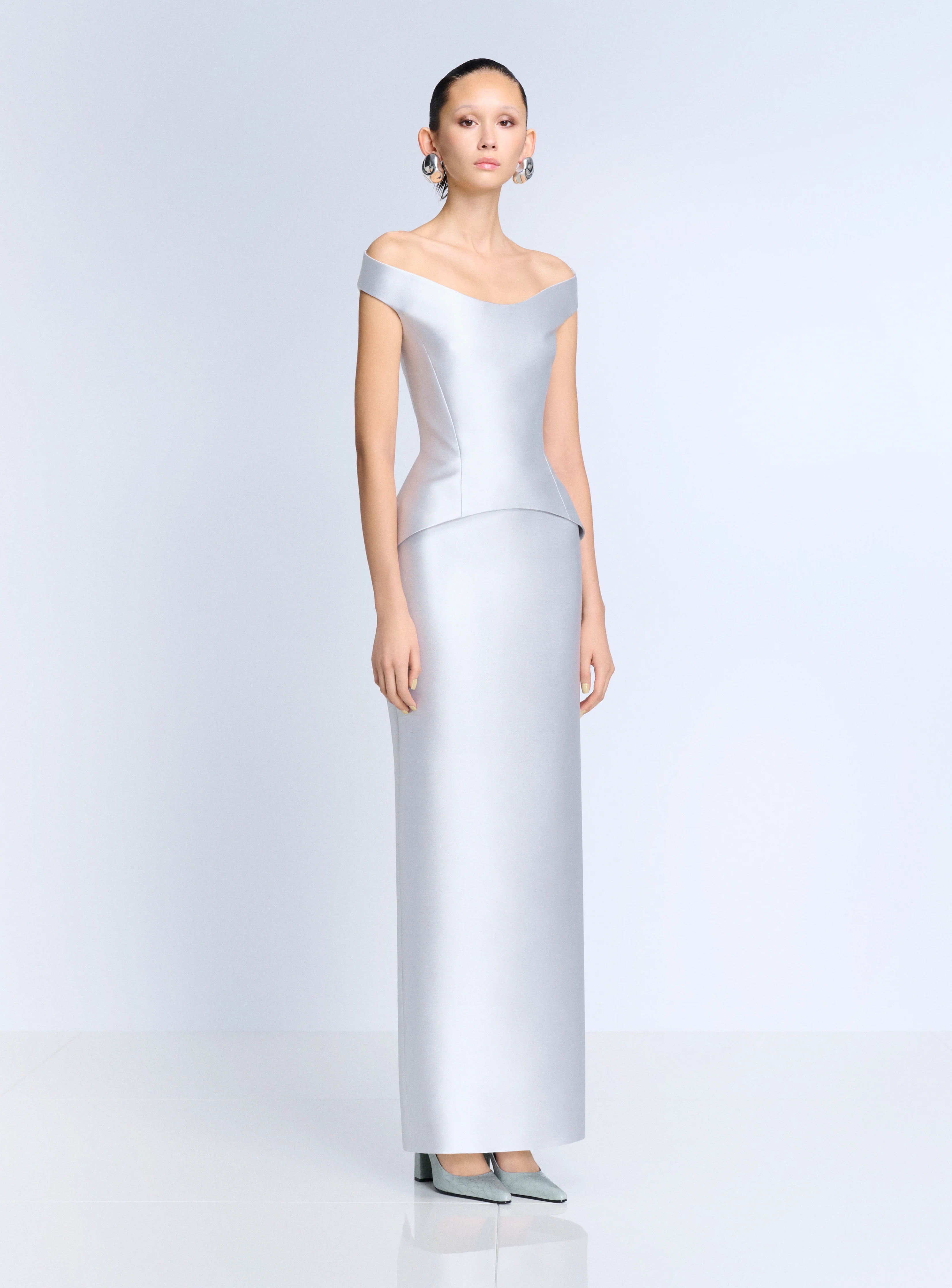 The Pieta Maxi Dress in Platinum