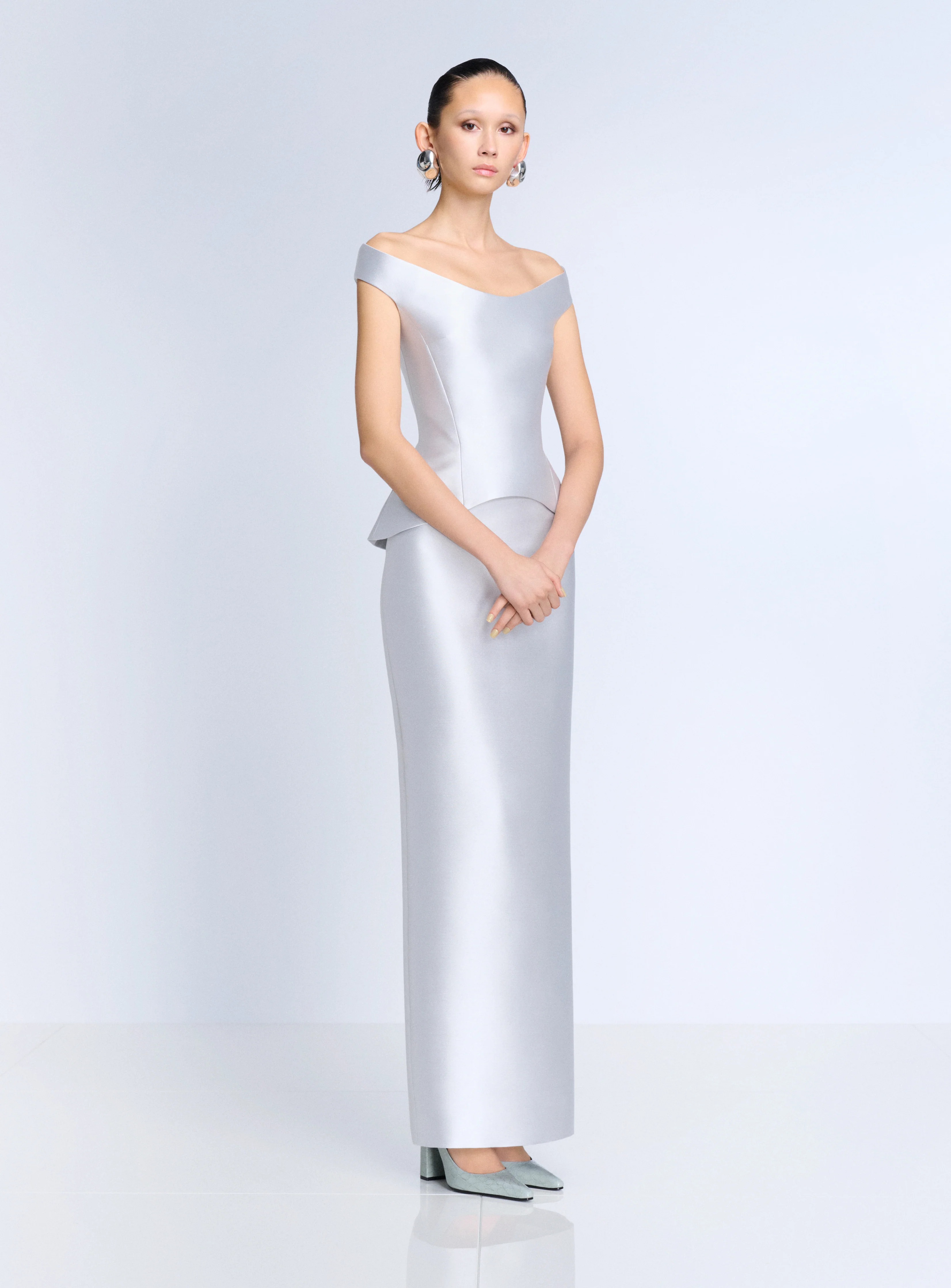 The Pieta Maxi Dress in Platinum - Image 2