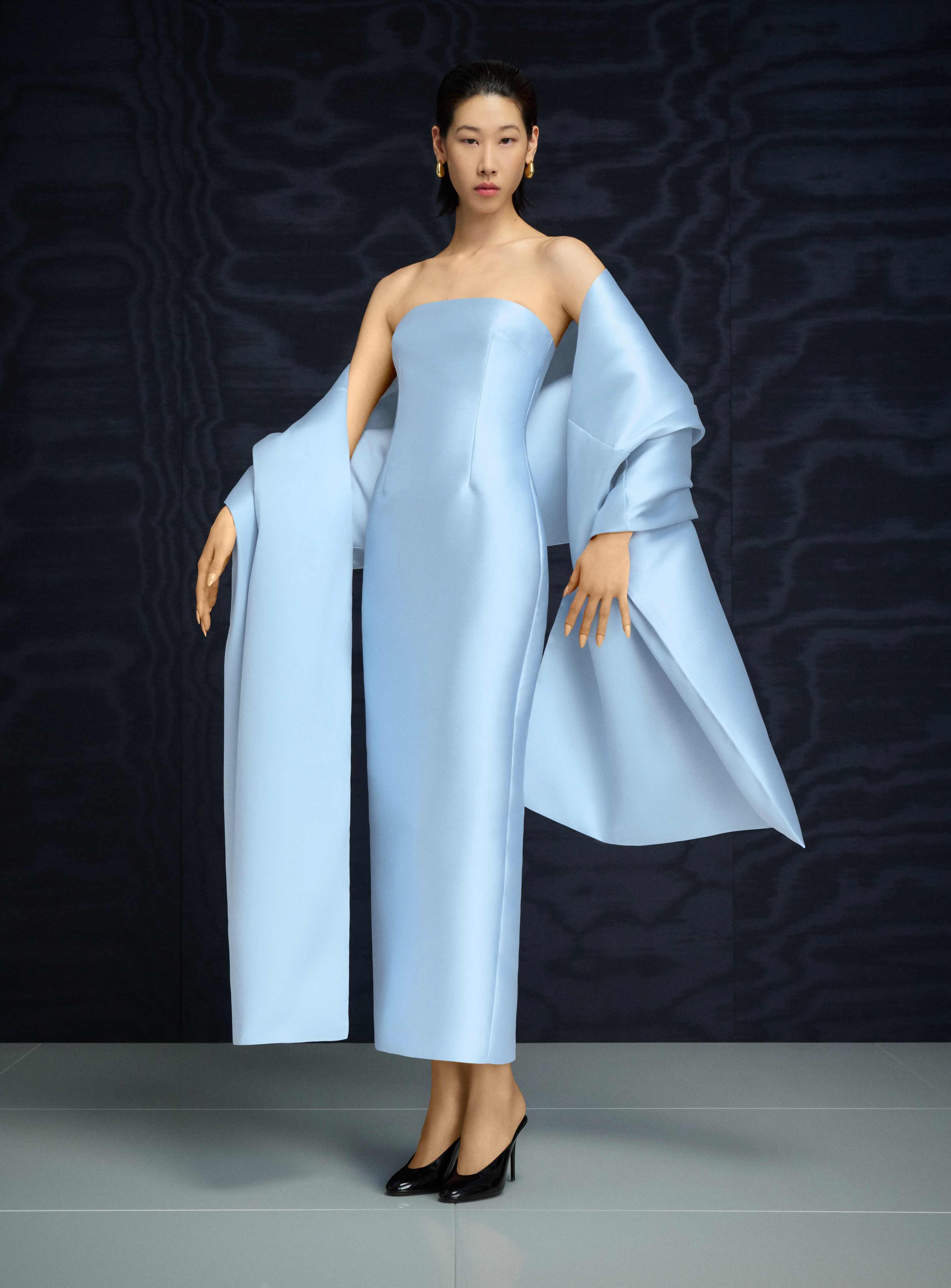 The Renee Midaxi Dress in Ice Blue - Image 4