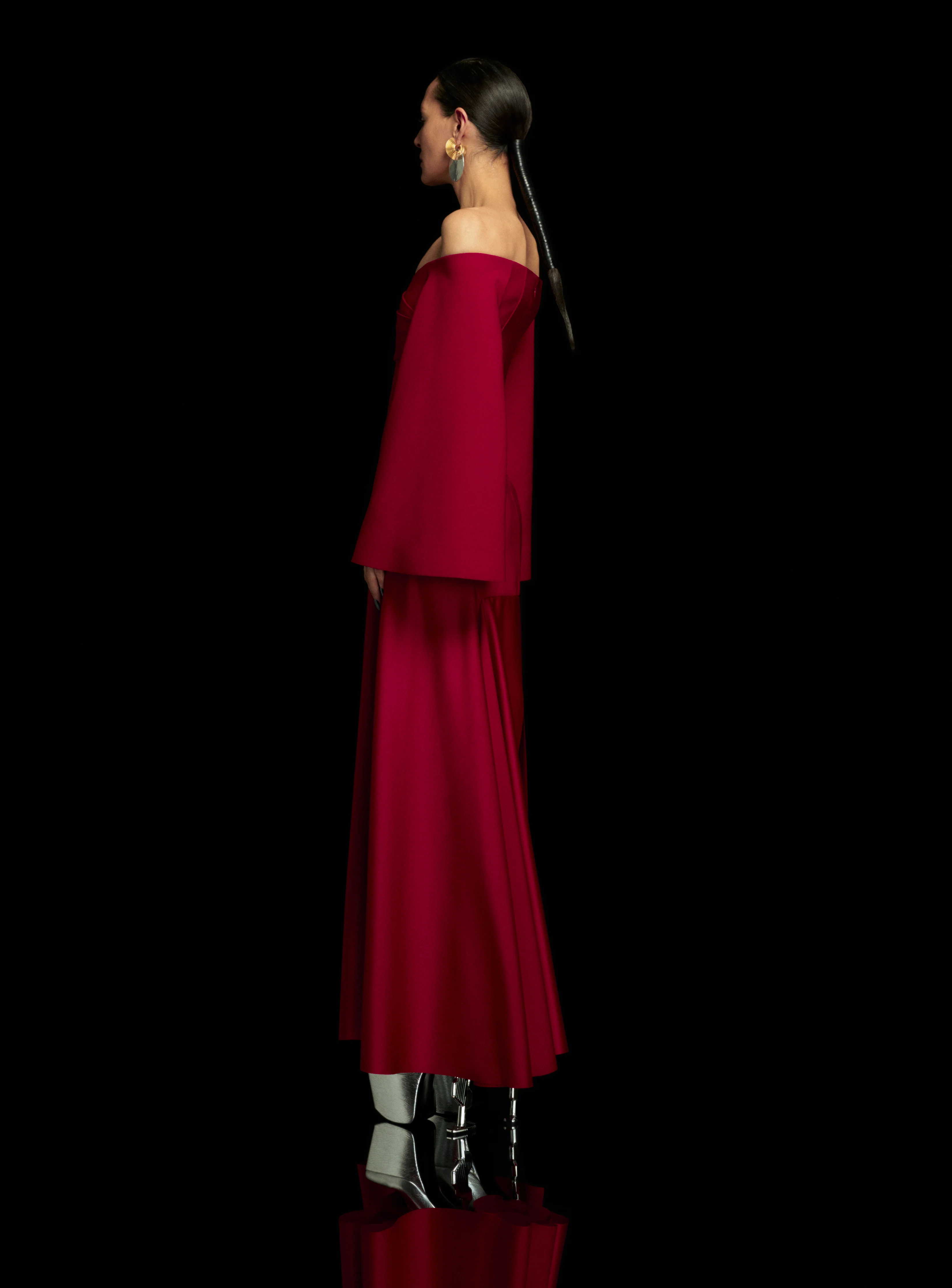 The Rina Maxi Dress in Ruby - Image 3