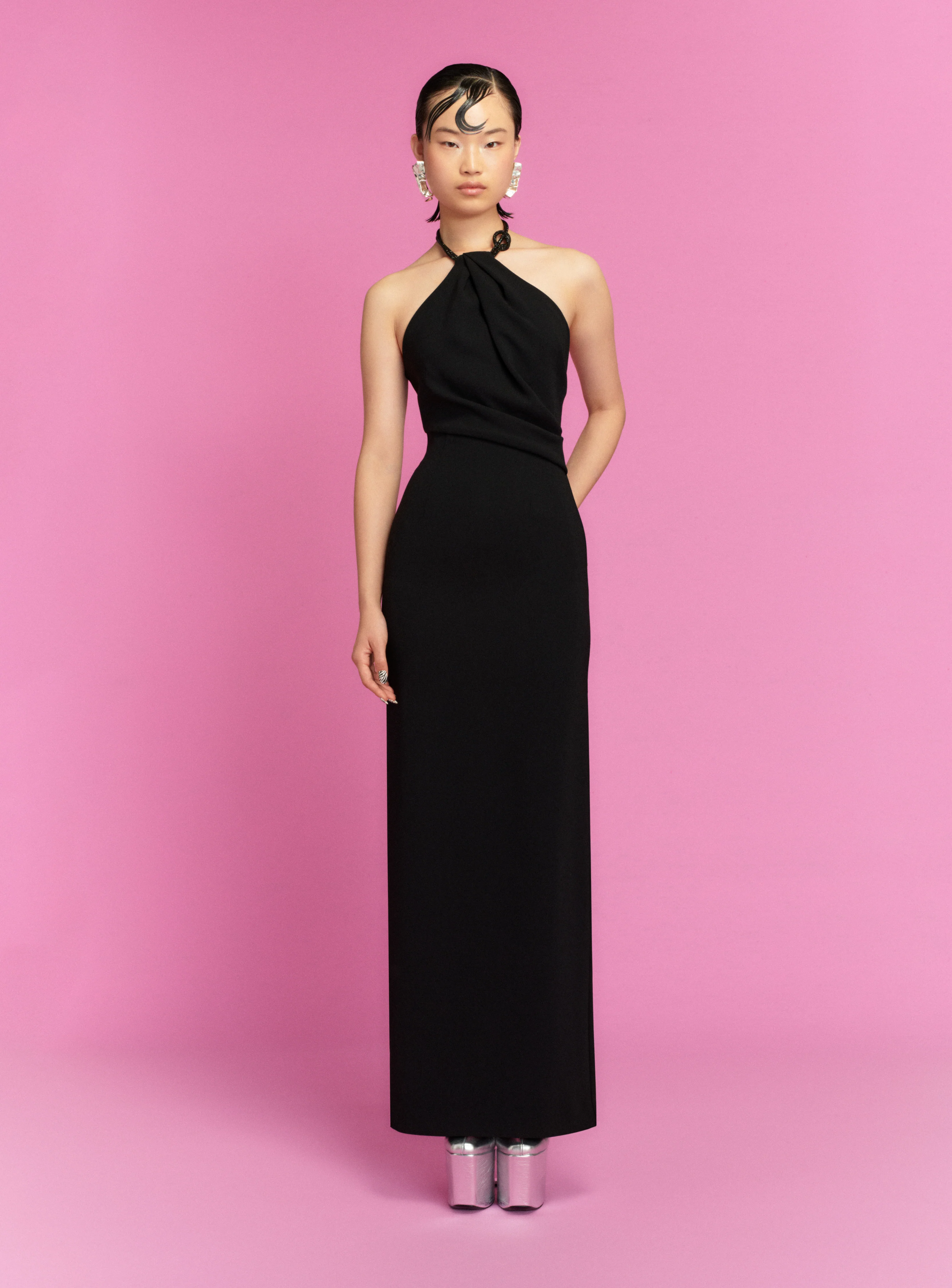 The Riva Maxi Dress in Black and Jet - Image 4
