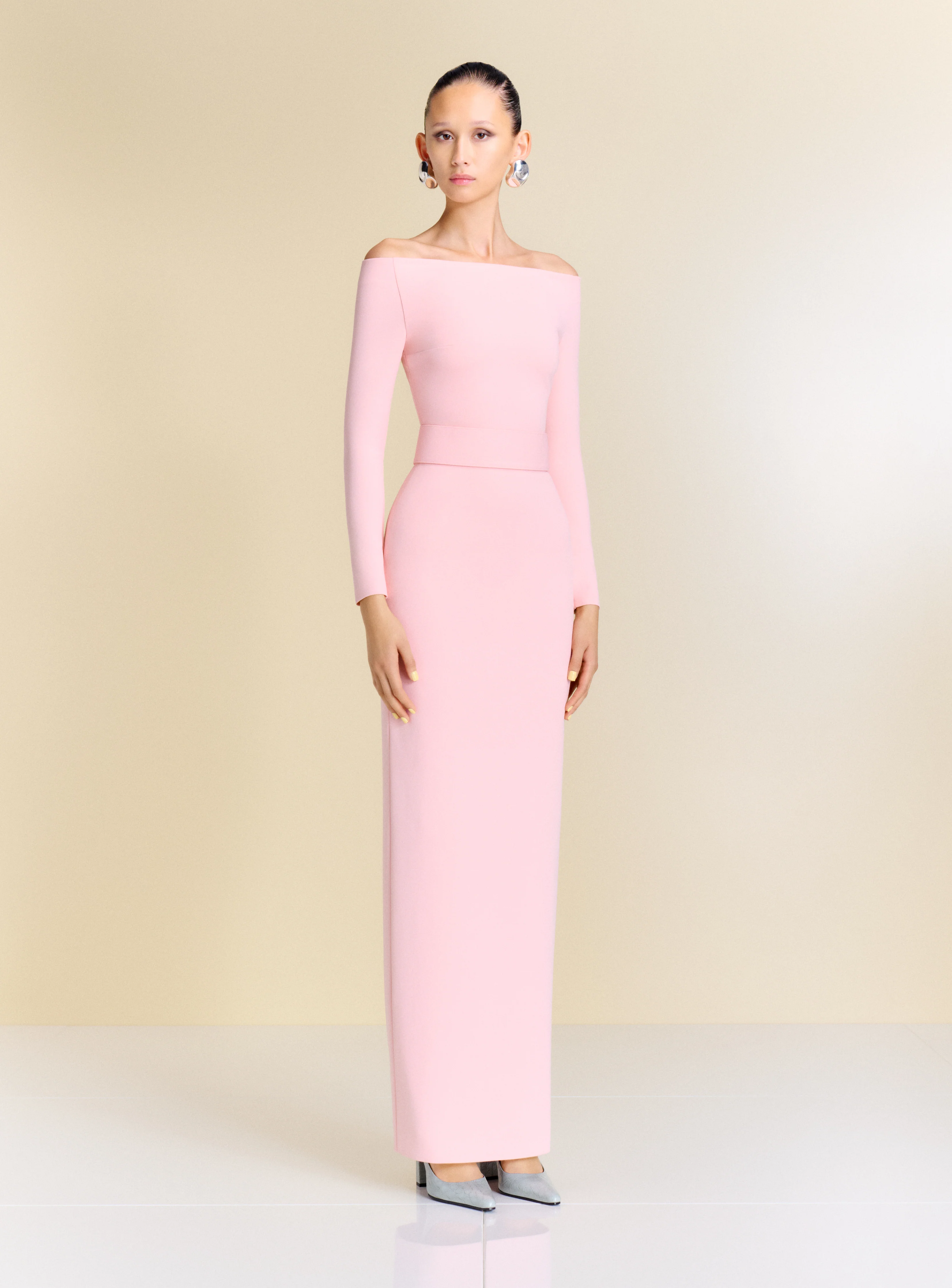 The Sabina Maxi Dress in Pale Pink
