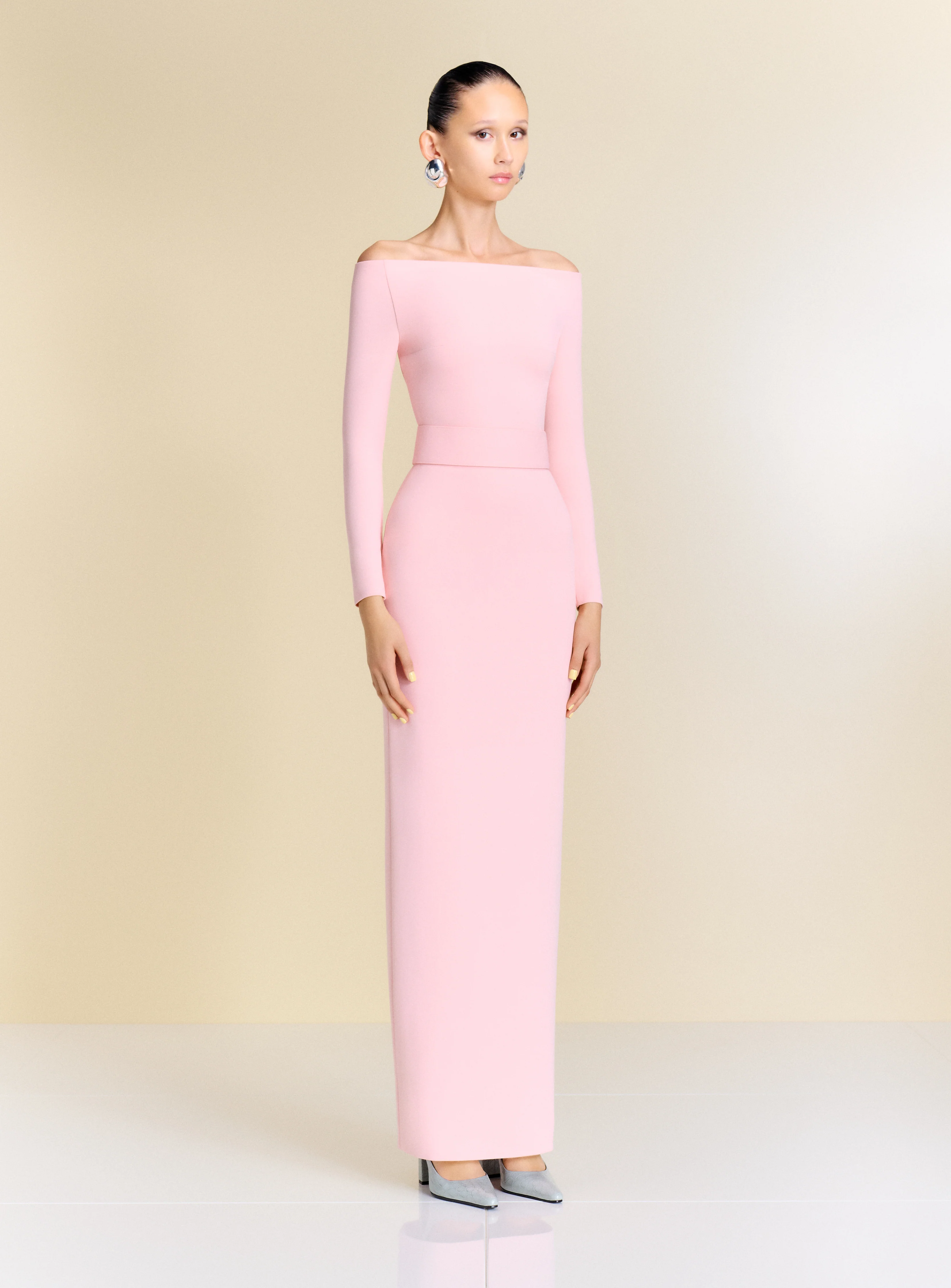 The Sabina Maxi Dress in Pale Pink - Image 2
