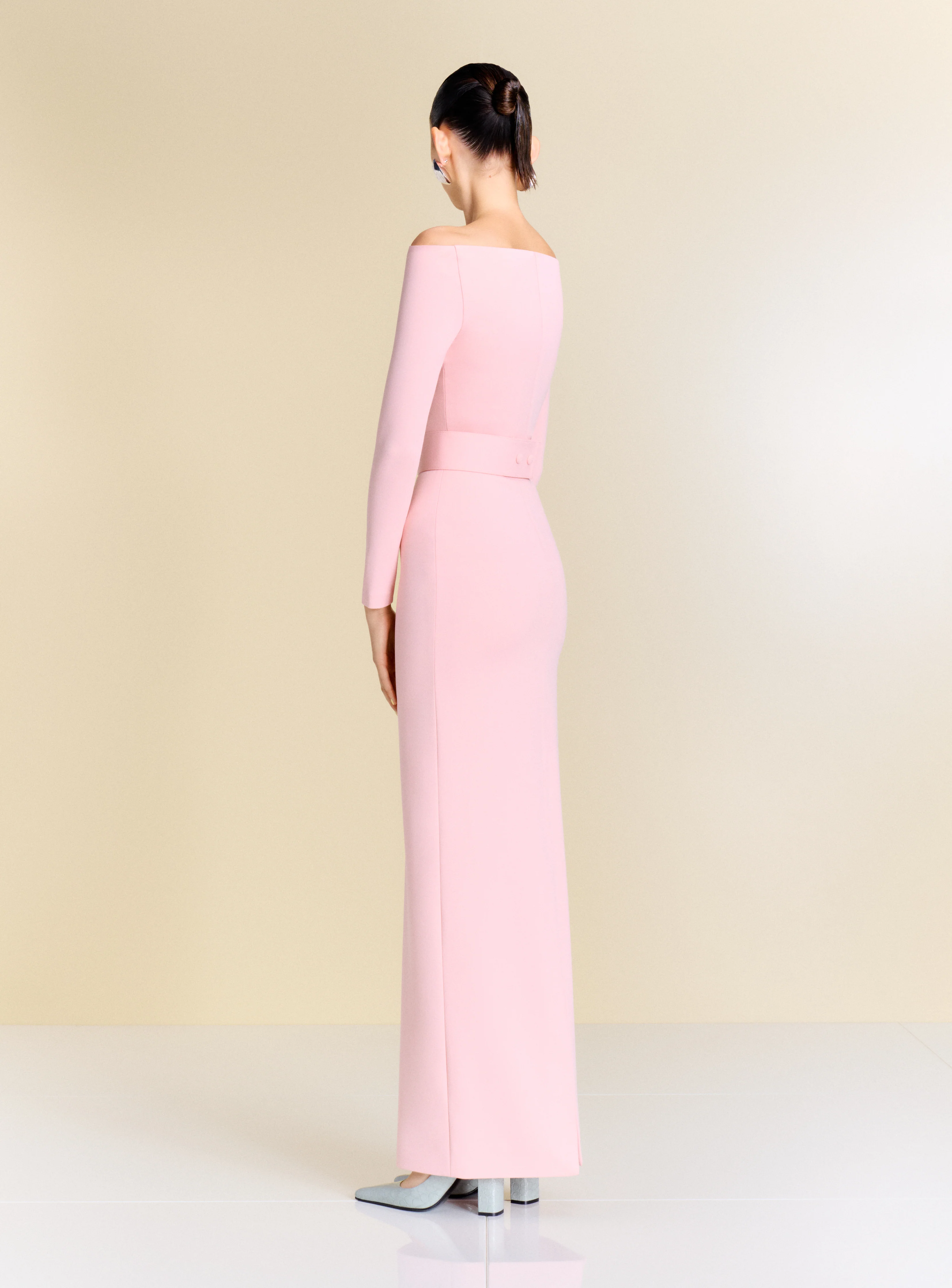 The Sabina Maxi Dress in Pale Pink - Image 3
