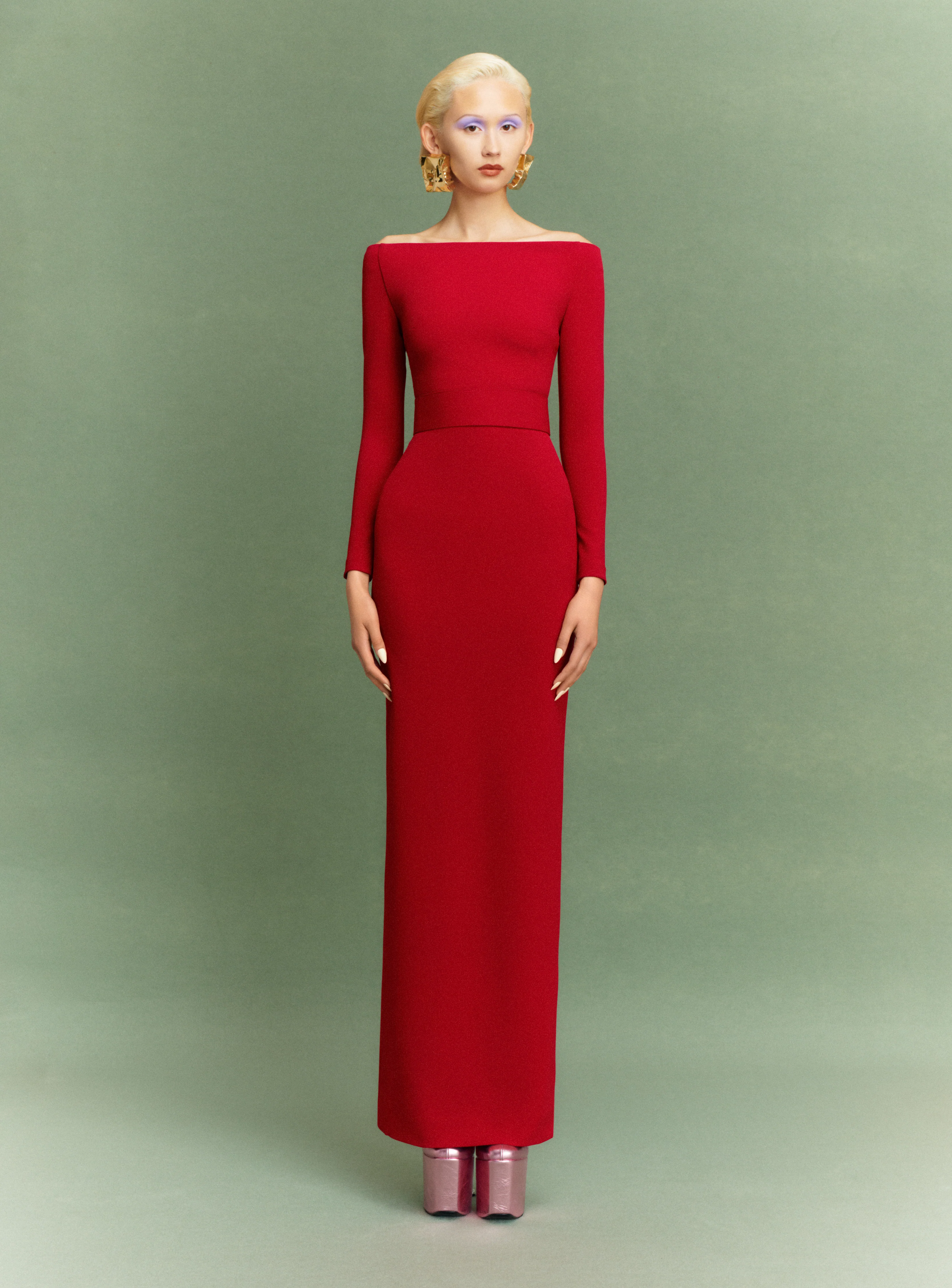 The Sabina Maxi Dress in Ruby
