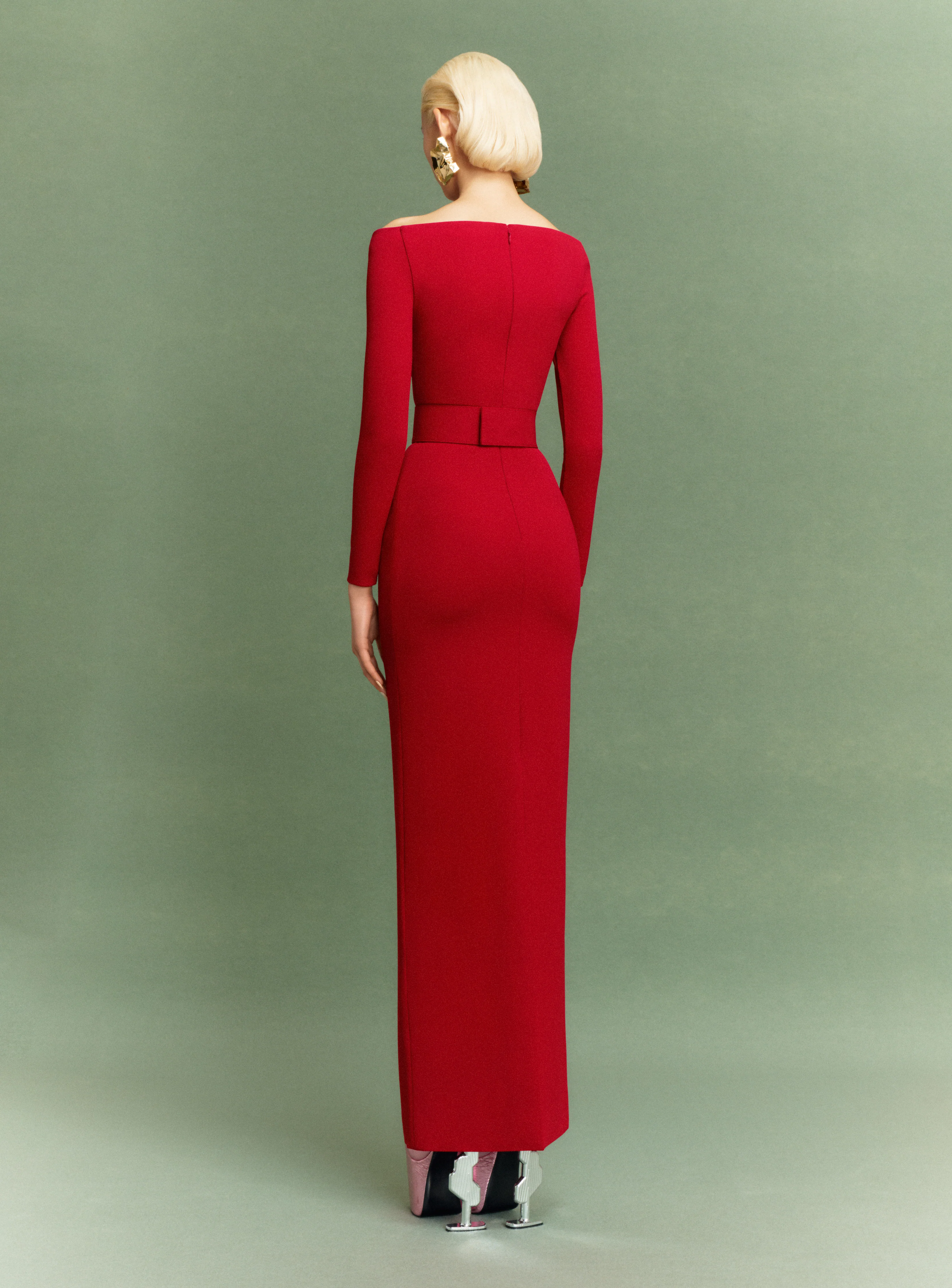The Sabina Maxi Dress in Ruby - Image 3