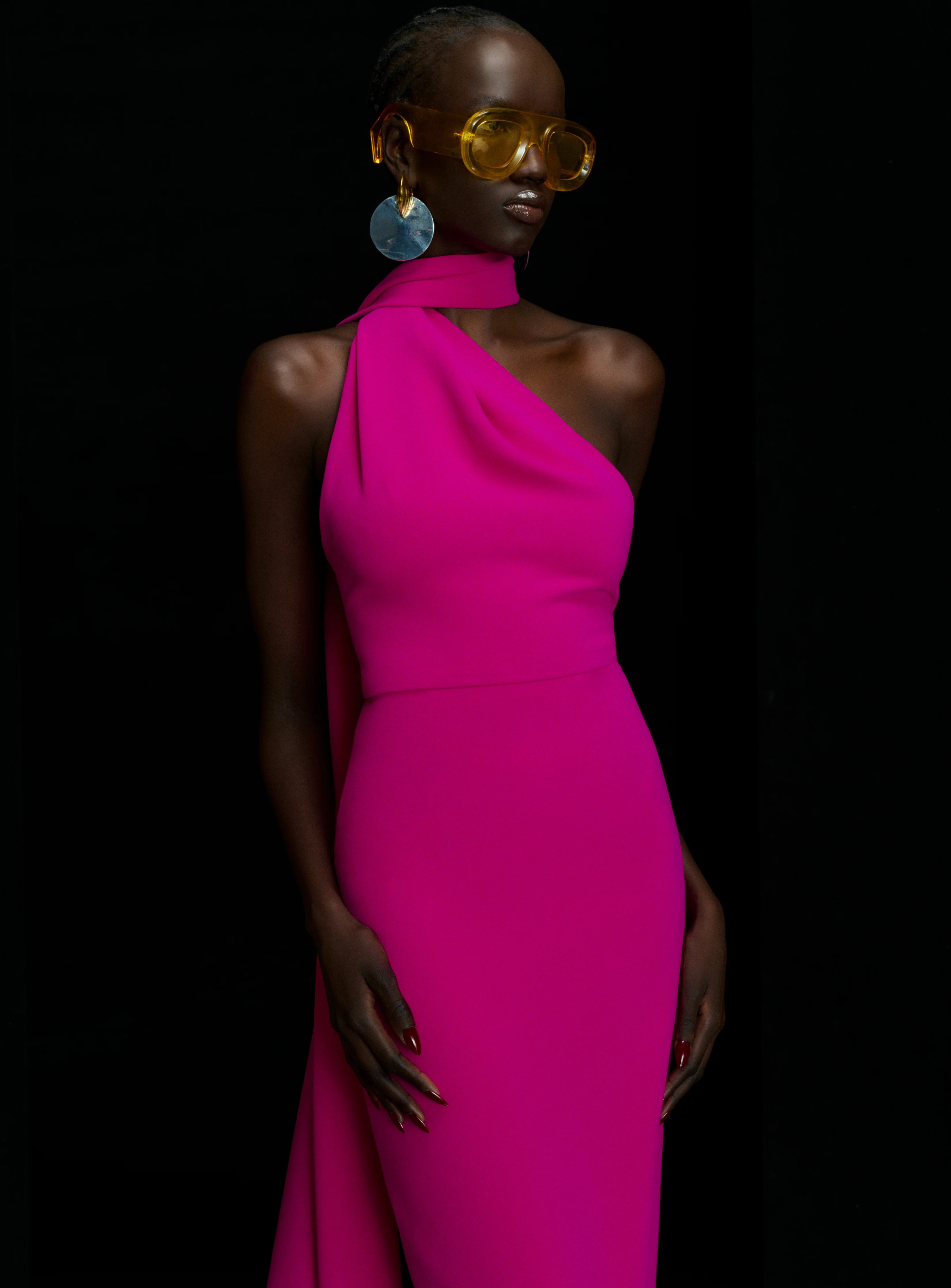 The Samira Midi Dress in Magenta - Image 2