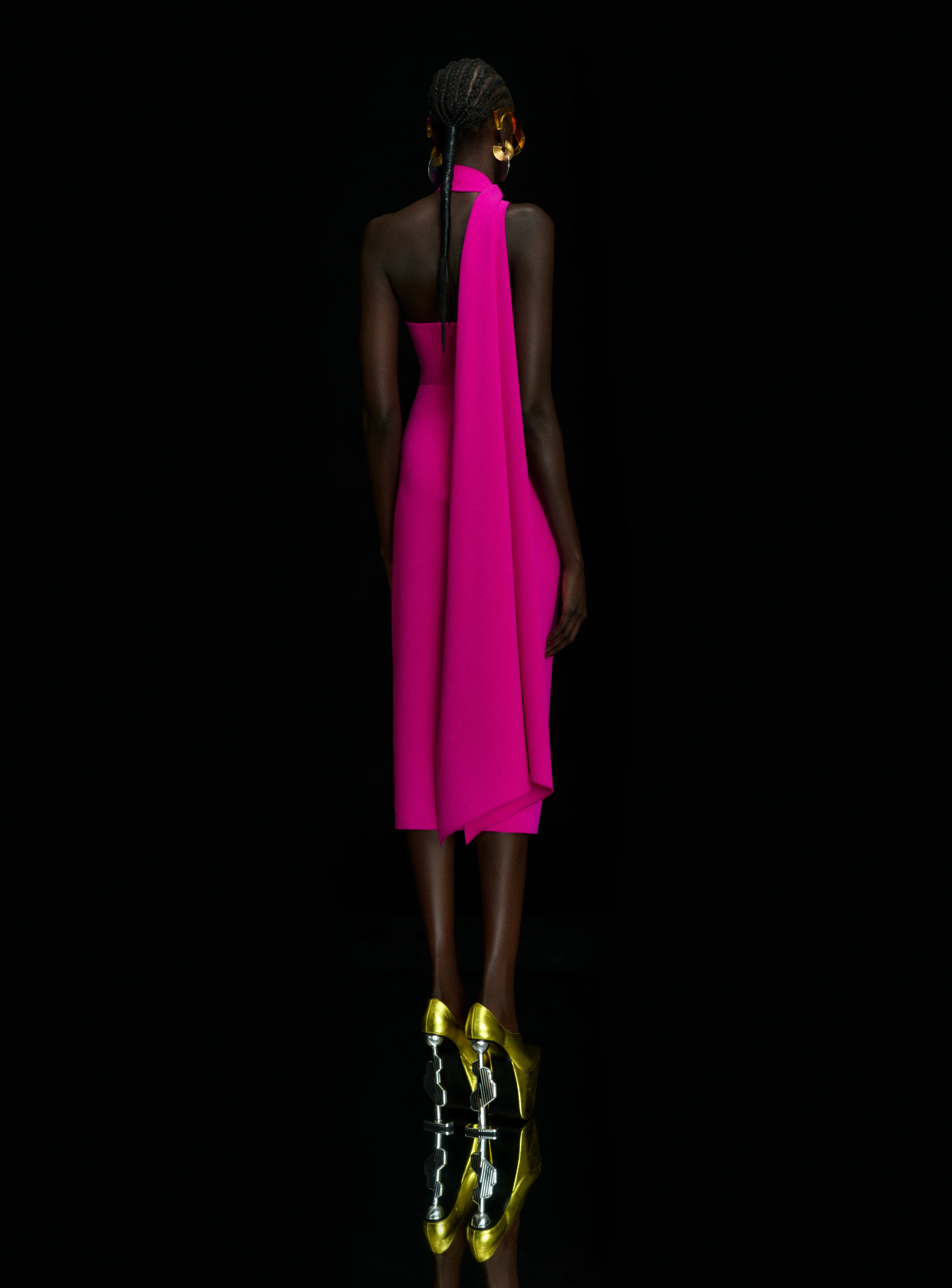 The Samira Midi Dress in Magenta - Image 3