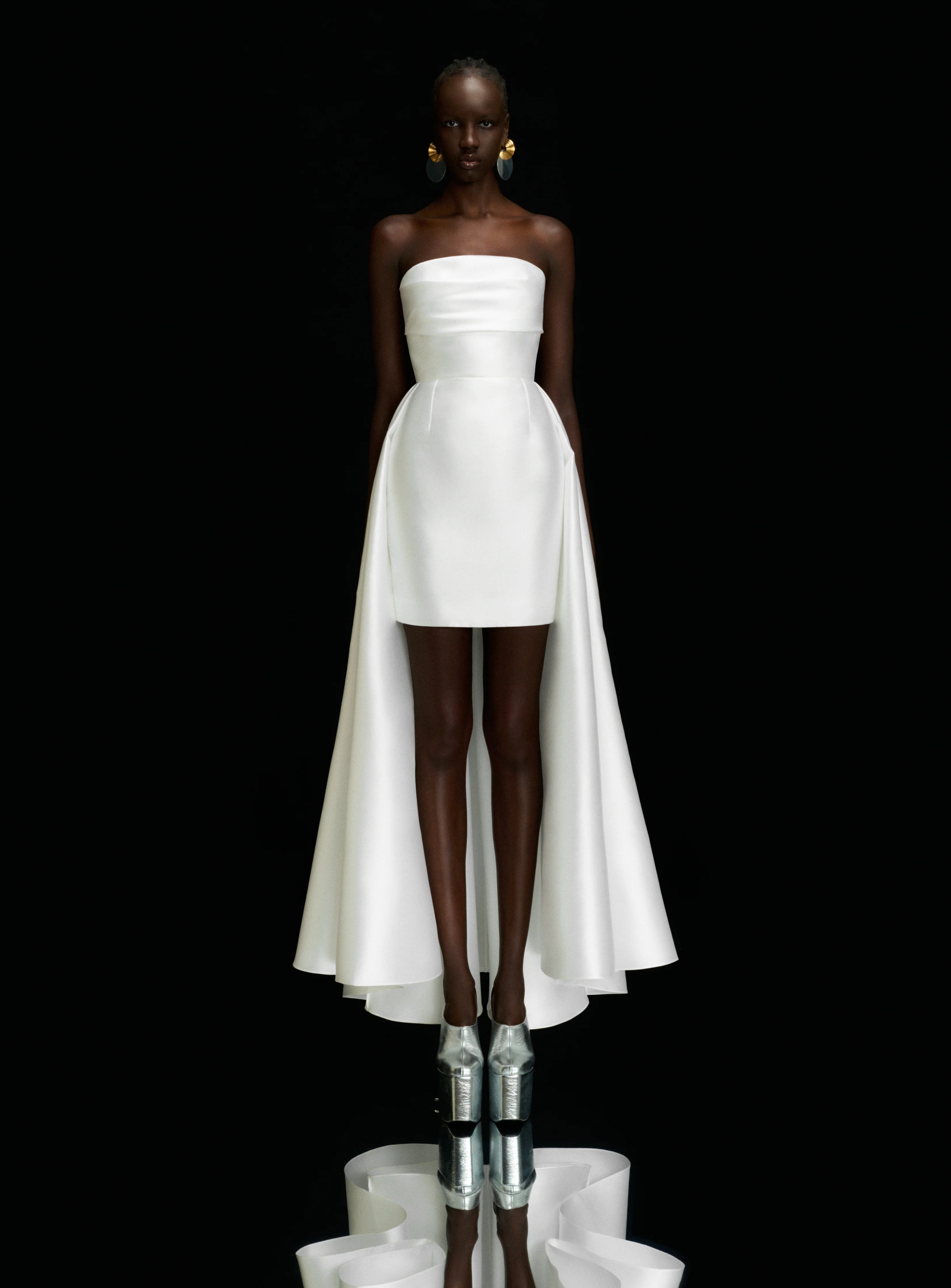 The Trina Mini Dress in Cream