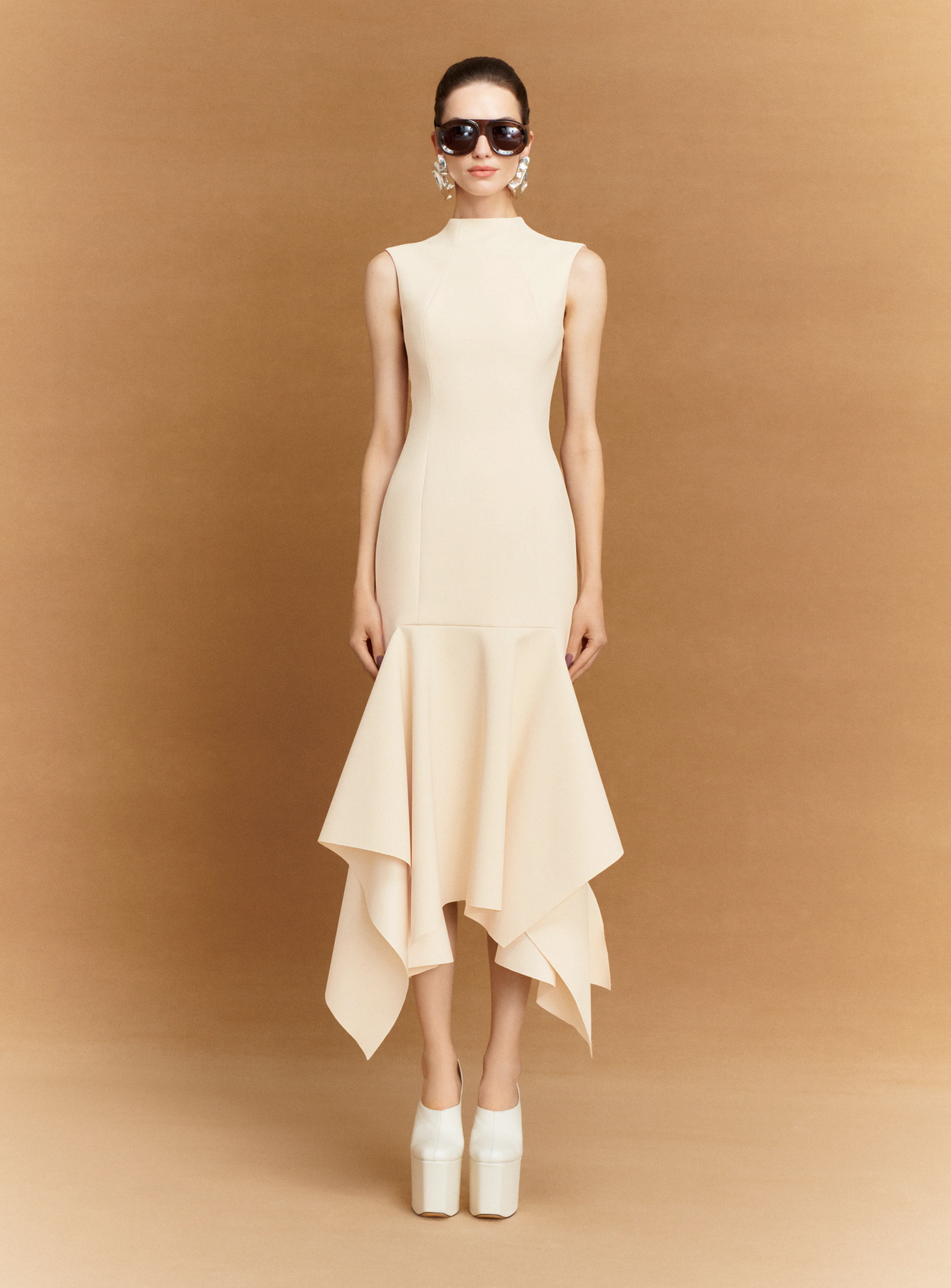 The Trinity Midi Dress in Alabaster