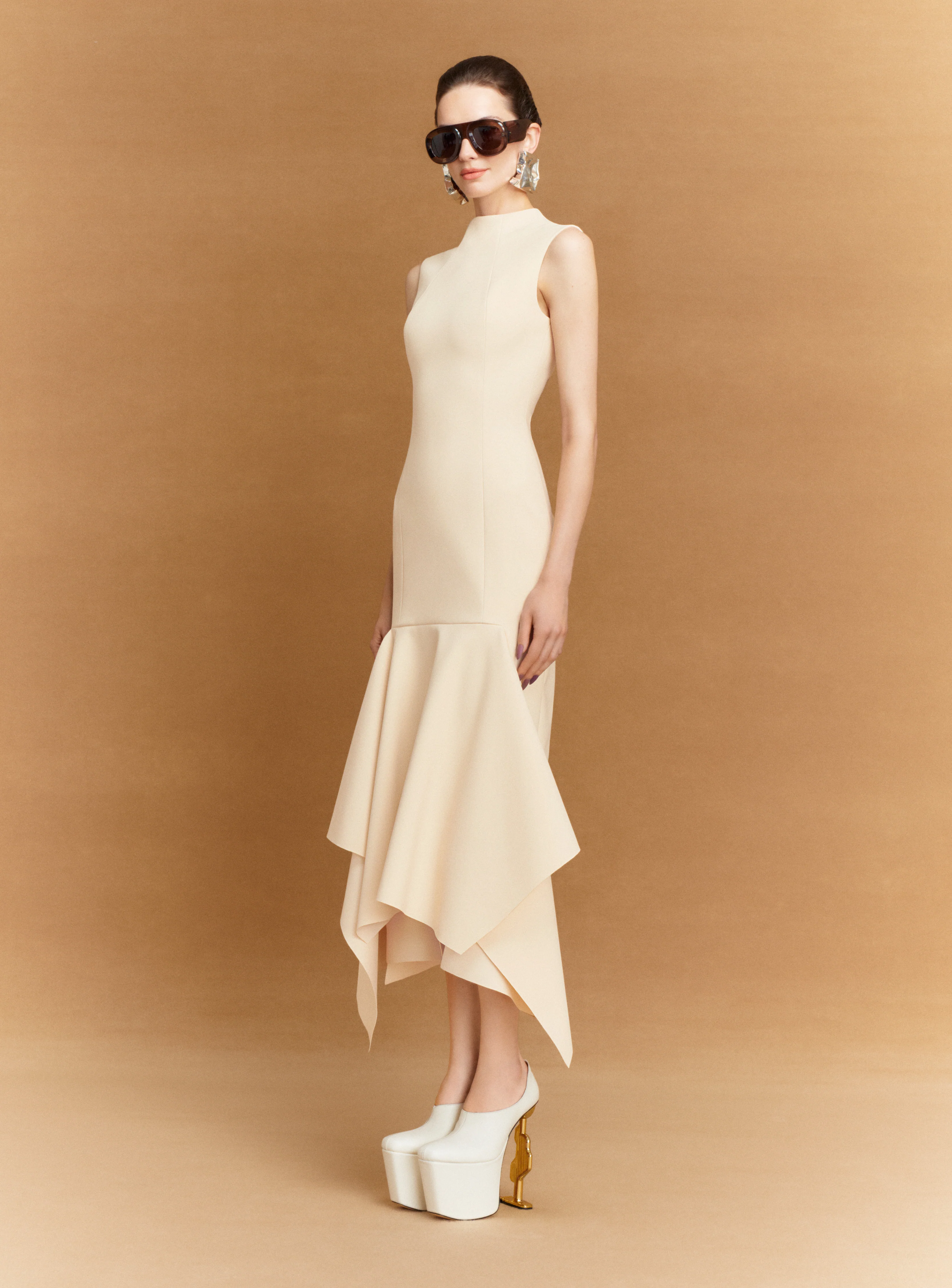 The Trinity Midi Dress in Alabaster - Image 2