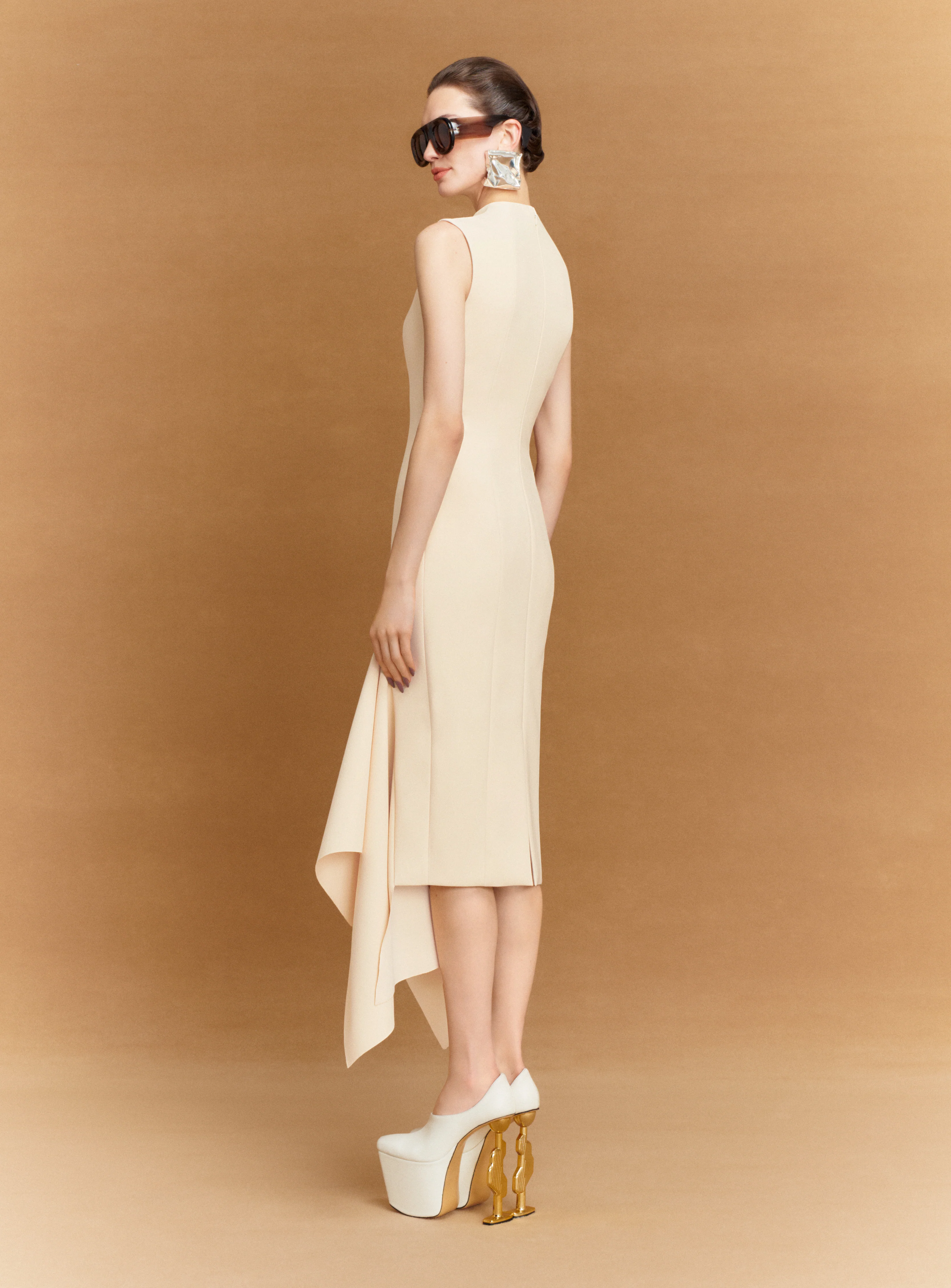 The Trinity Midi Dress in Alabaster - Image 3