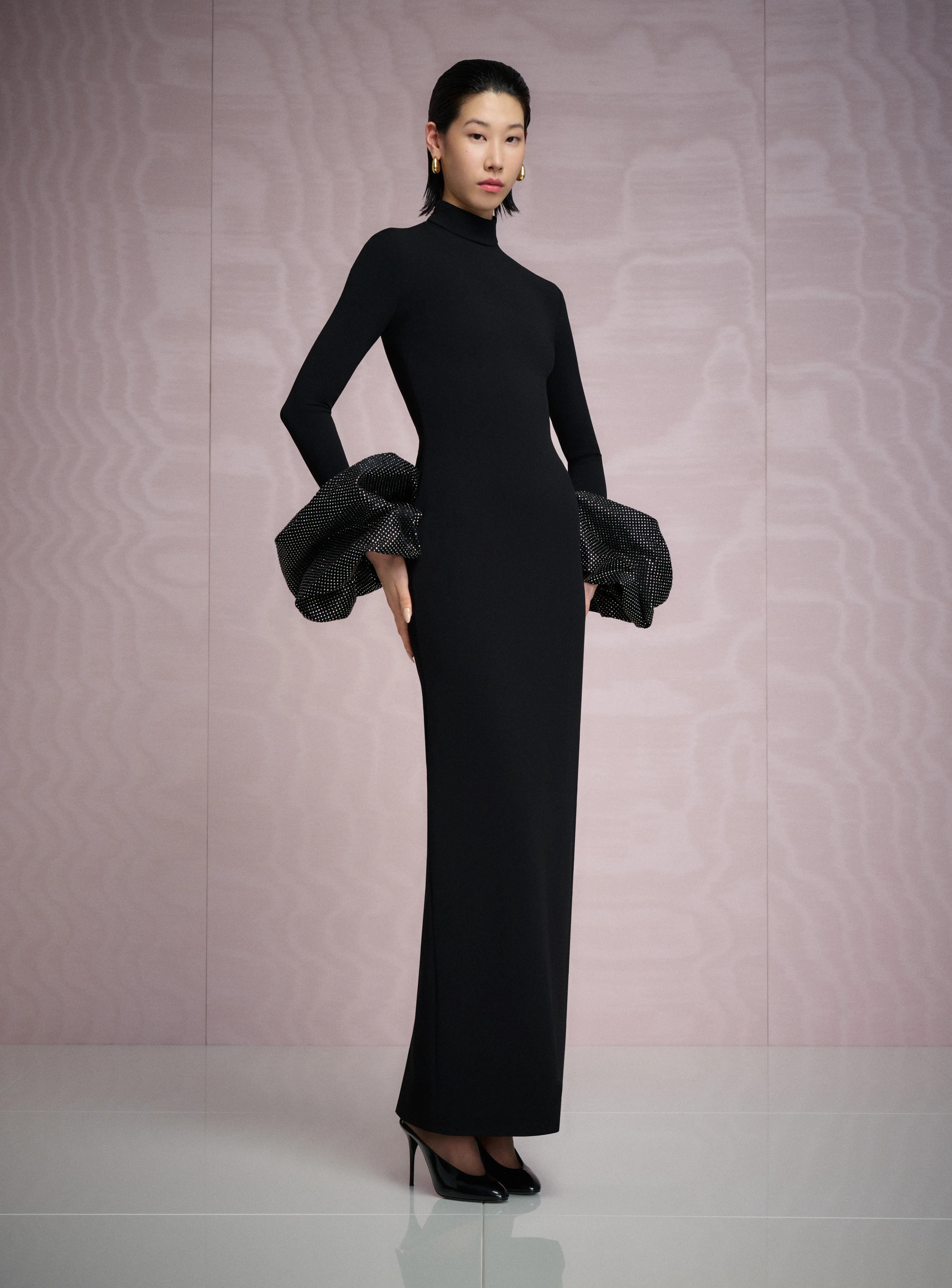 The Viviana Crystal Maxi Dress in Black - Image 2