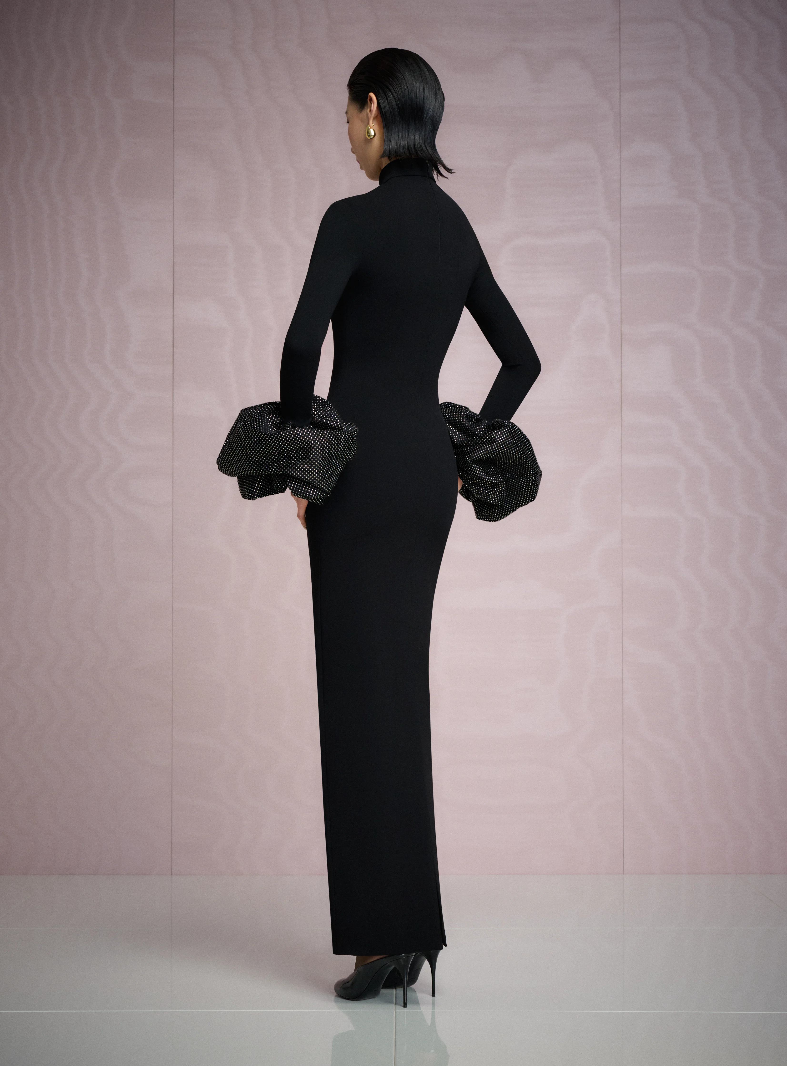 The Viviana Crystal Maxi Dress in Black - Image 3