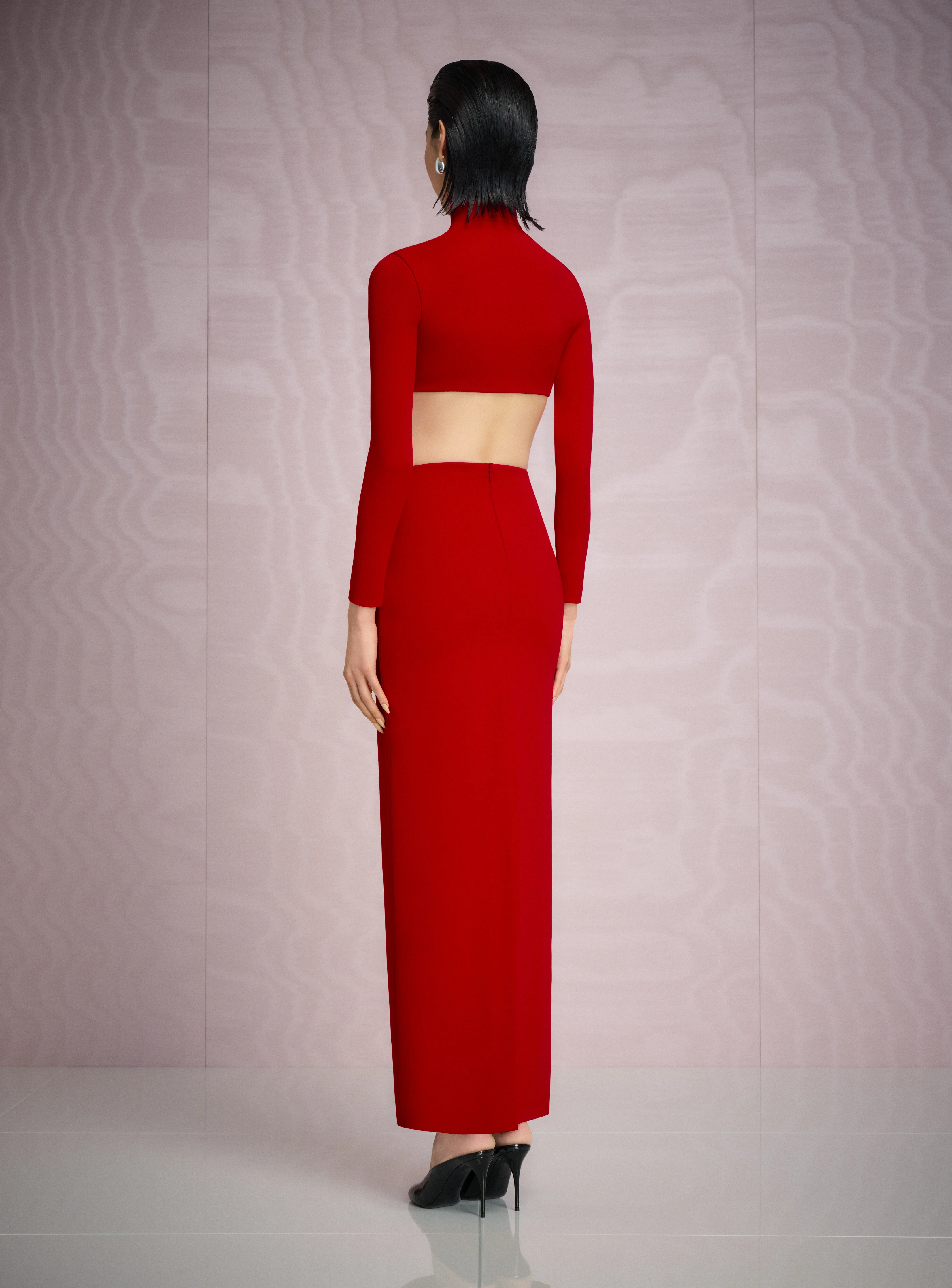 The Wilma Maxi Dress in Crimson Red - Image 3